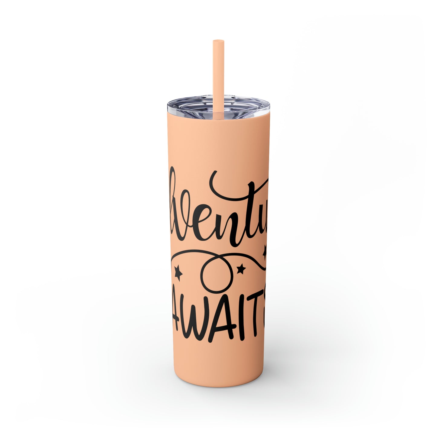 Adventure Awaits- Skinny Tumbler with Straw, 20oz