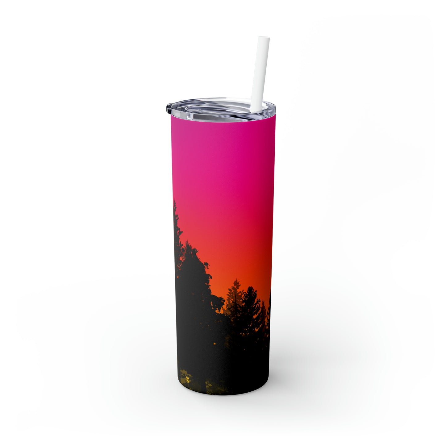 Pink Sunset- Skinny Tumbler with Straw, 20oz