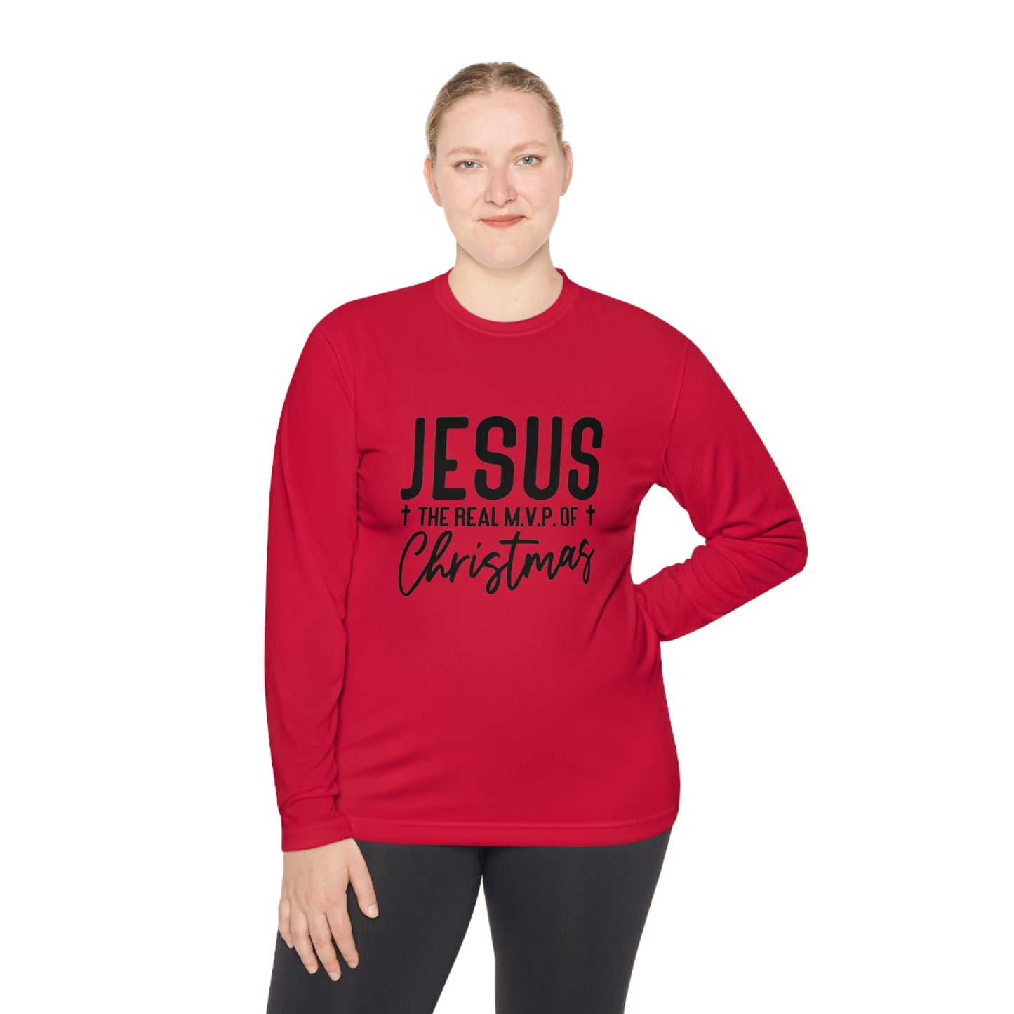 Jesus MVP of Christmas- Unisex Lightweight Long Sleeve Tee