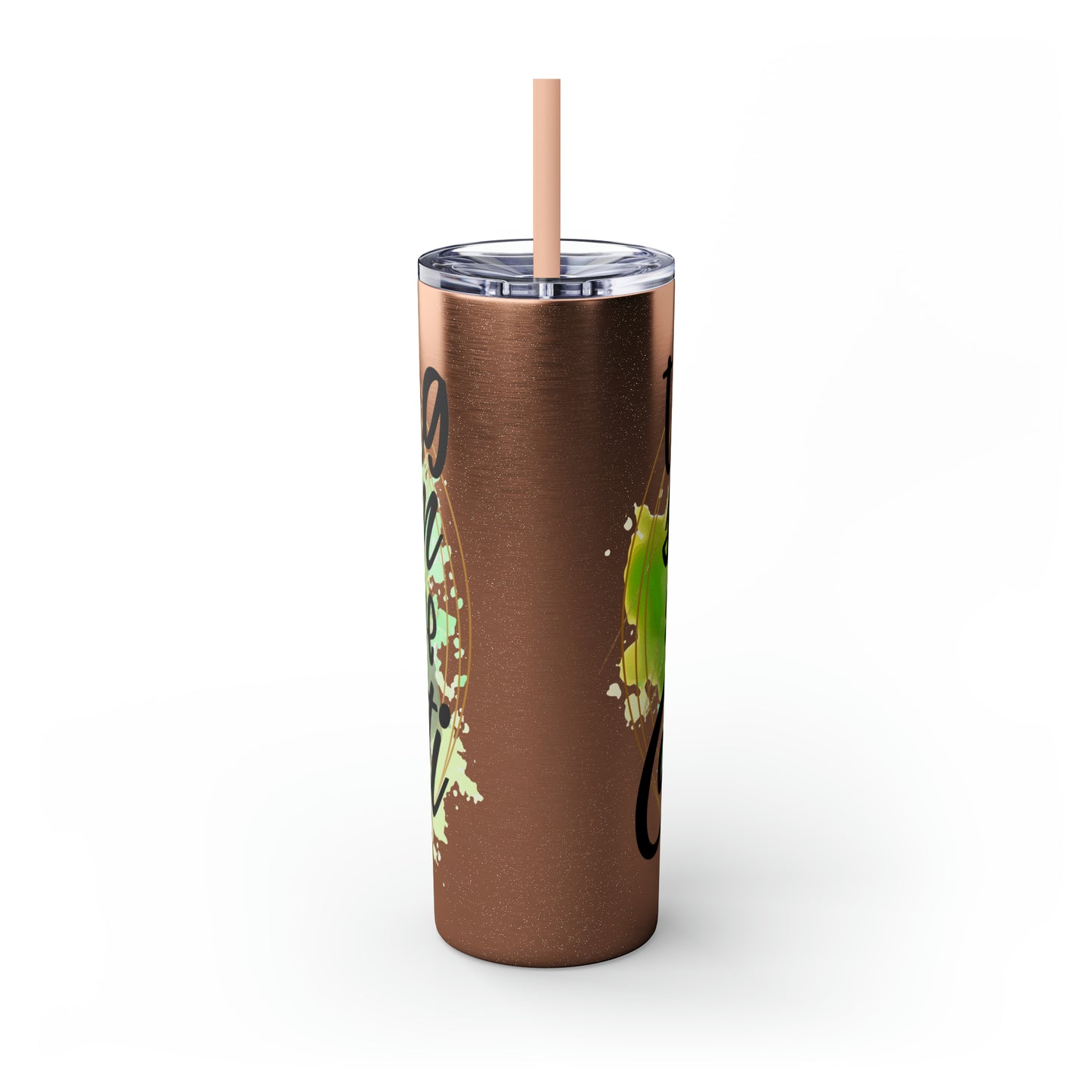 Throwing sarcasm like confetti- Skinny Tumbler with Straw, 20oz