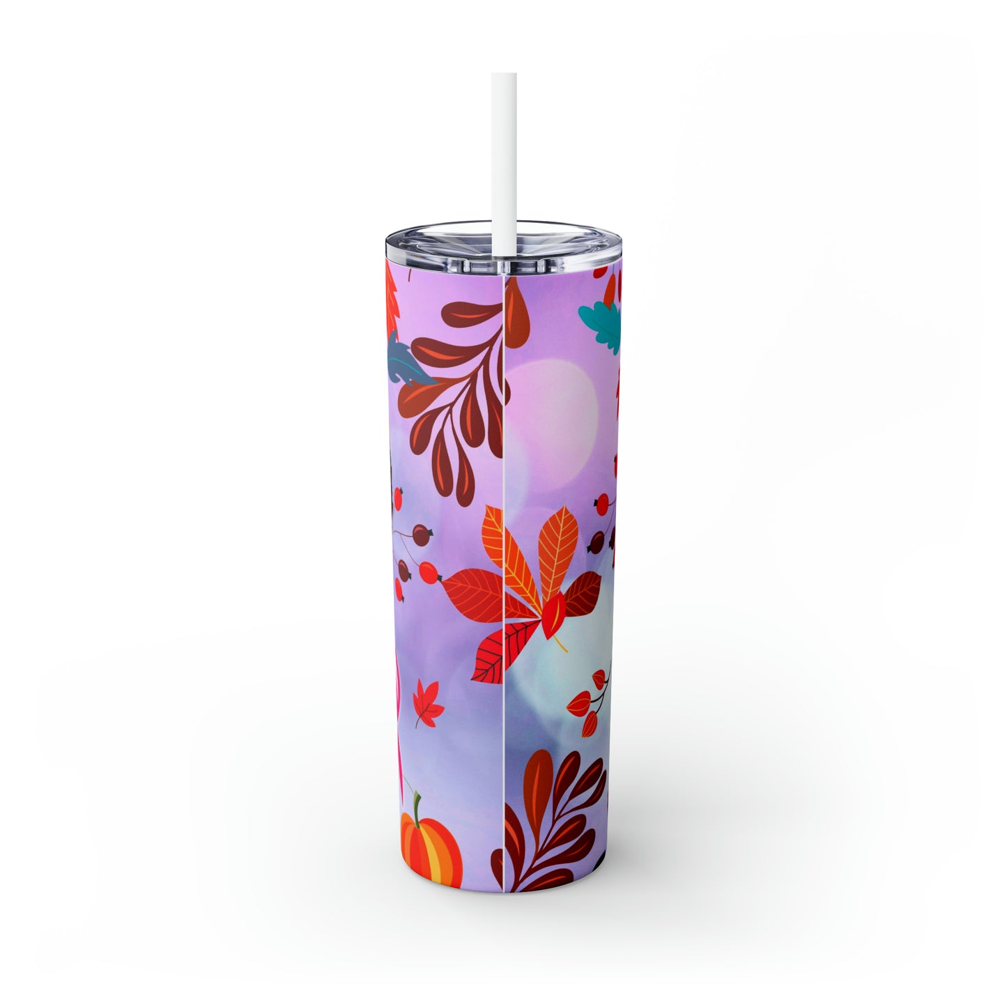 Purple Unicorn Shades- Skinny Tumbler with Straw, 20oz