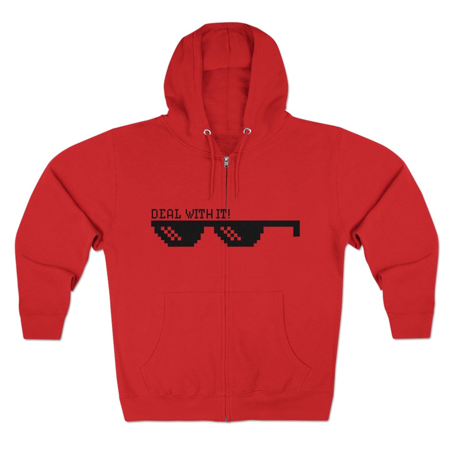 DEAL WITH IT-Unisex Premium Full Zip Hoodie