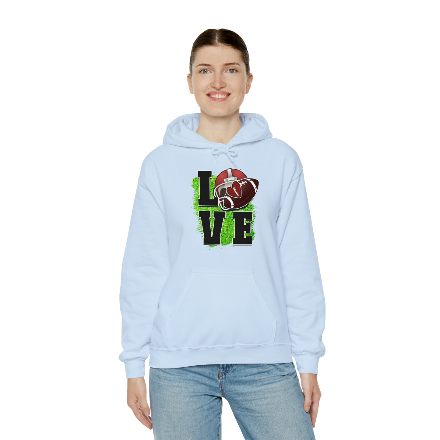 LOVE FOOTBALL- Unisex Heavy Blend™ Hooded Sweatshirt