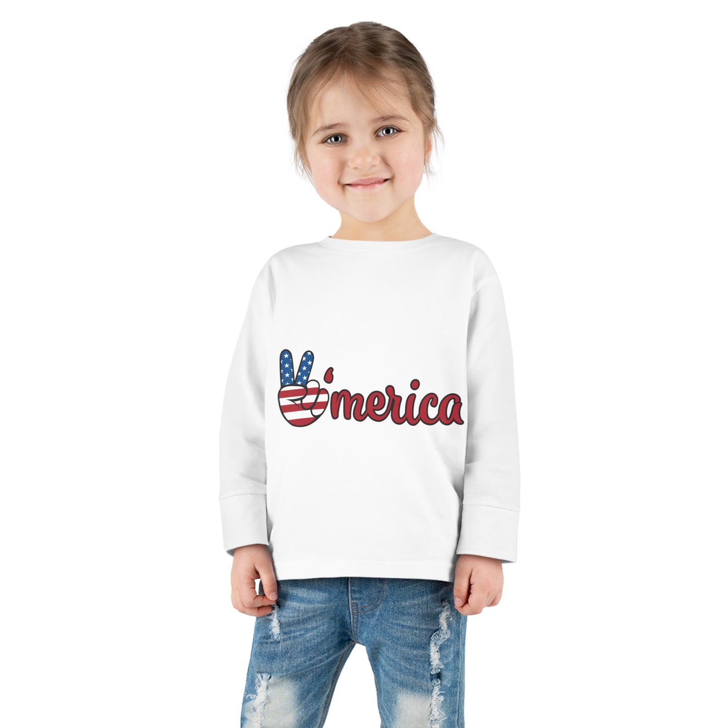 American Peace-Toddler Long Sleeve Tee