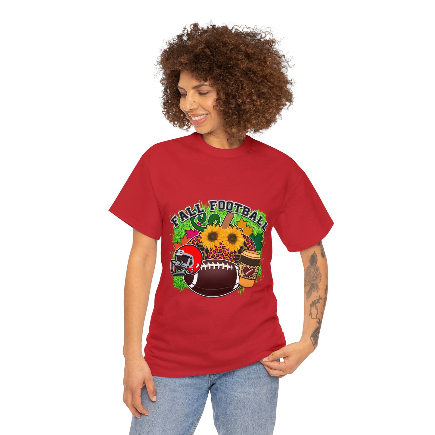 Fall Football- Unisex Heavy Cotton Tee