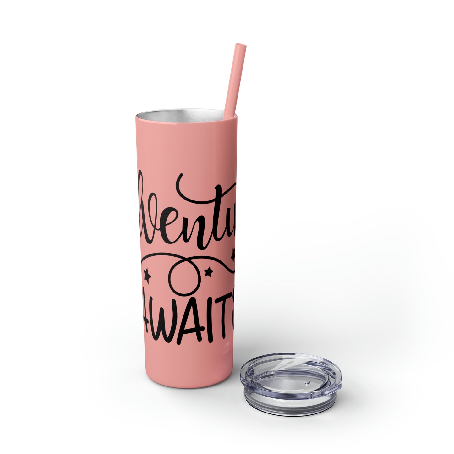 Adventure Awaits- Skinny Tumbler with Straw, 20oz