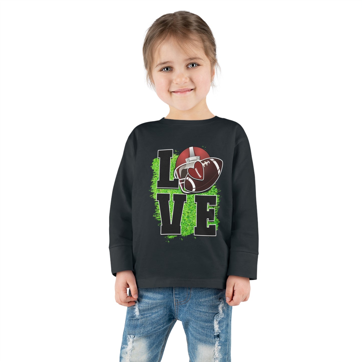 I love football-Toddler Long Sleeve Tee