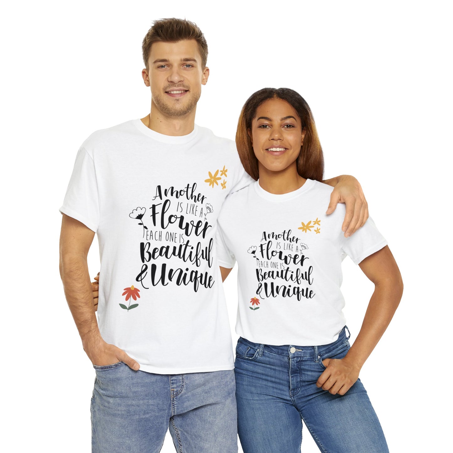 A mother's like a flower- Unisex Heavy Cotton Tee