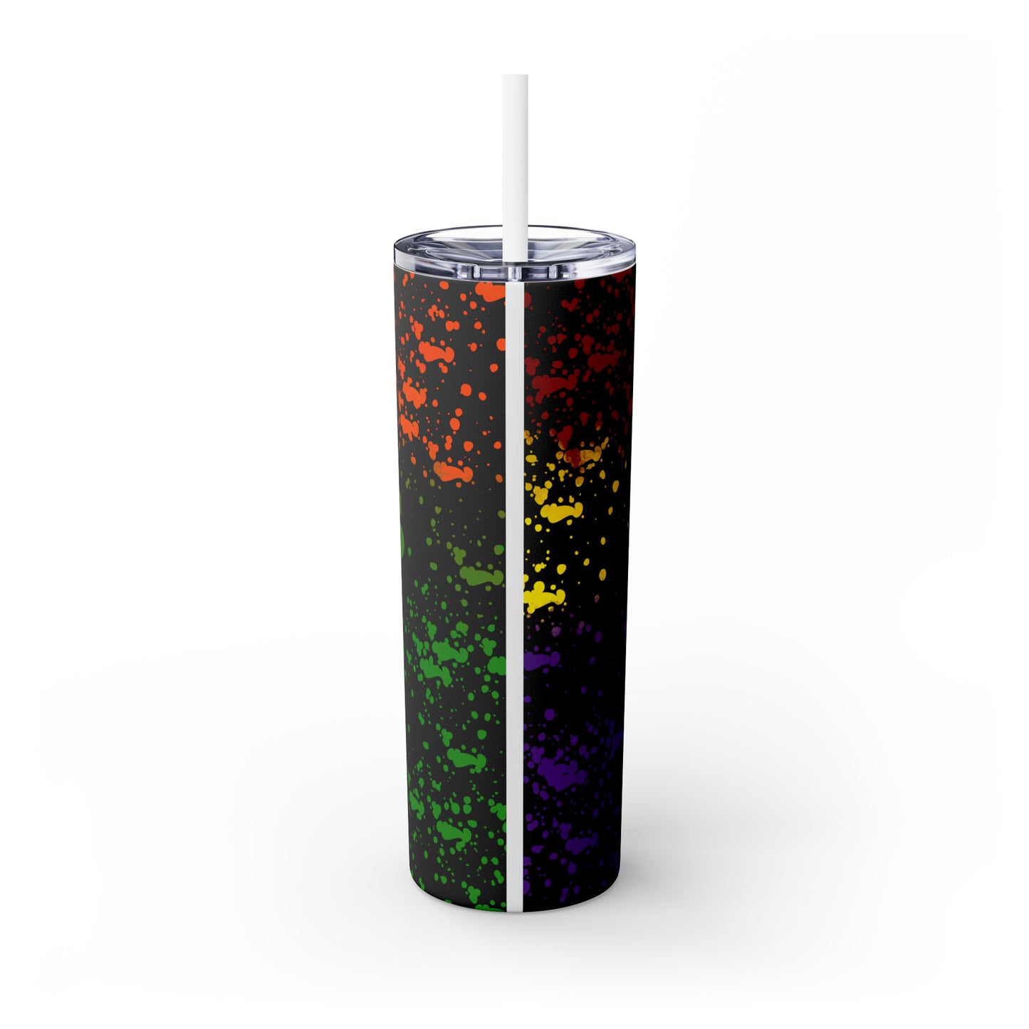 Rainbow Paw- Skinny Tumbler with Straw, 20oz