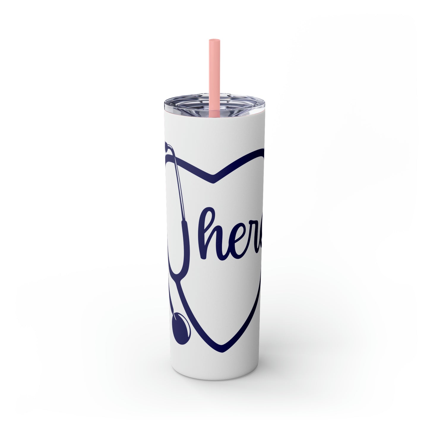 Hero-Skinny Tumbler with Straw, 20oz