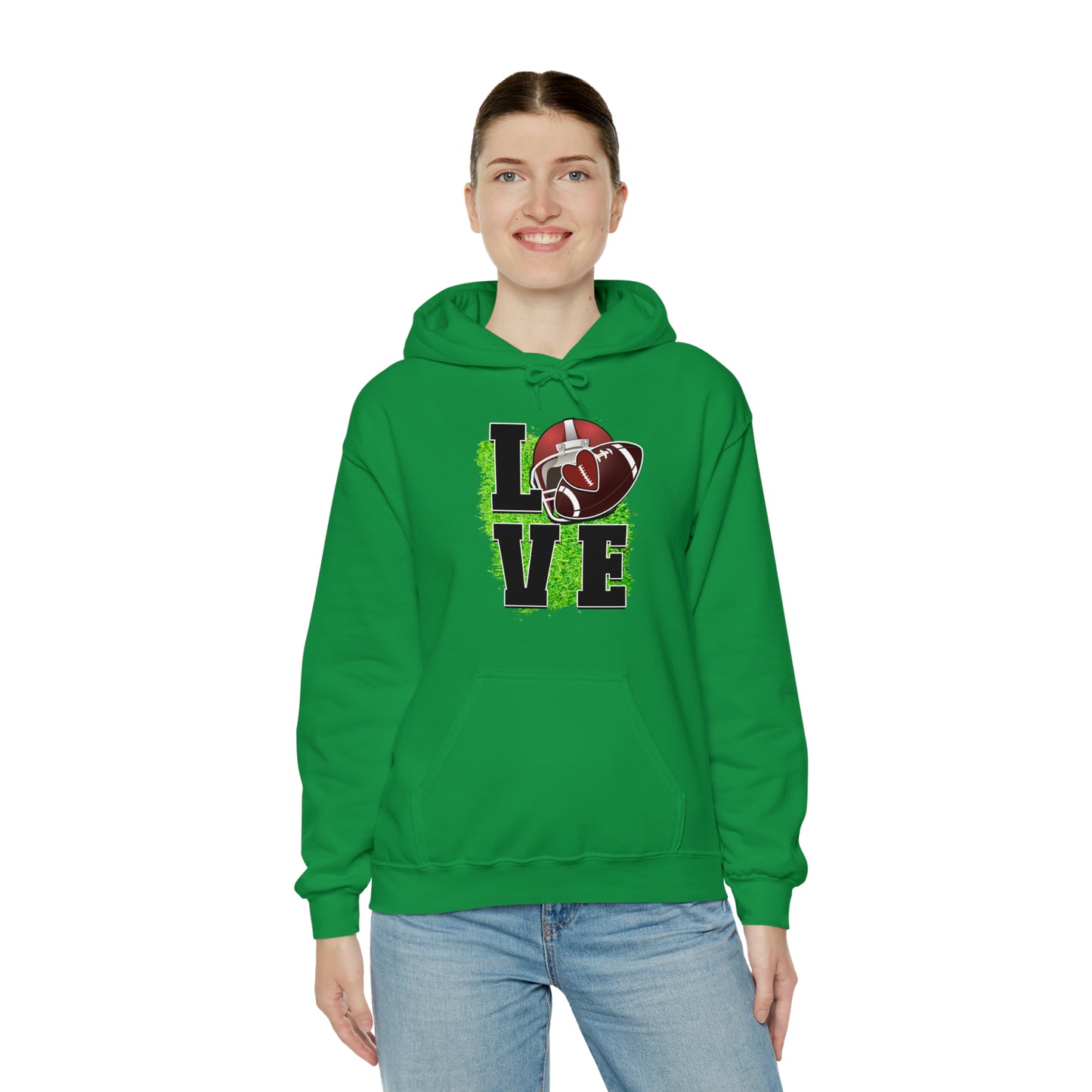 LOVE FOOTBALL- Unisex Heavy Blend™ Hooded Sweatshirt