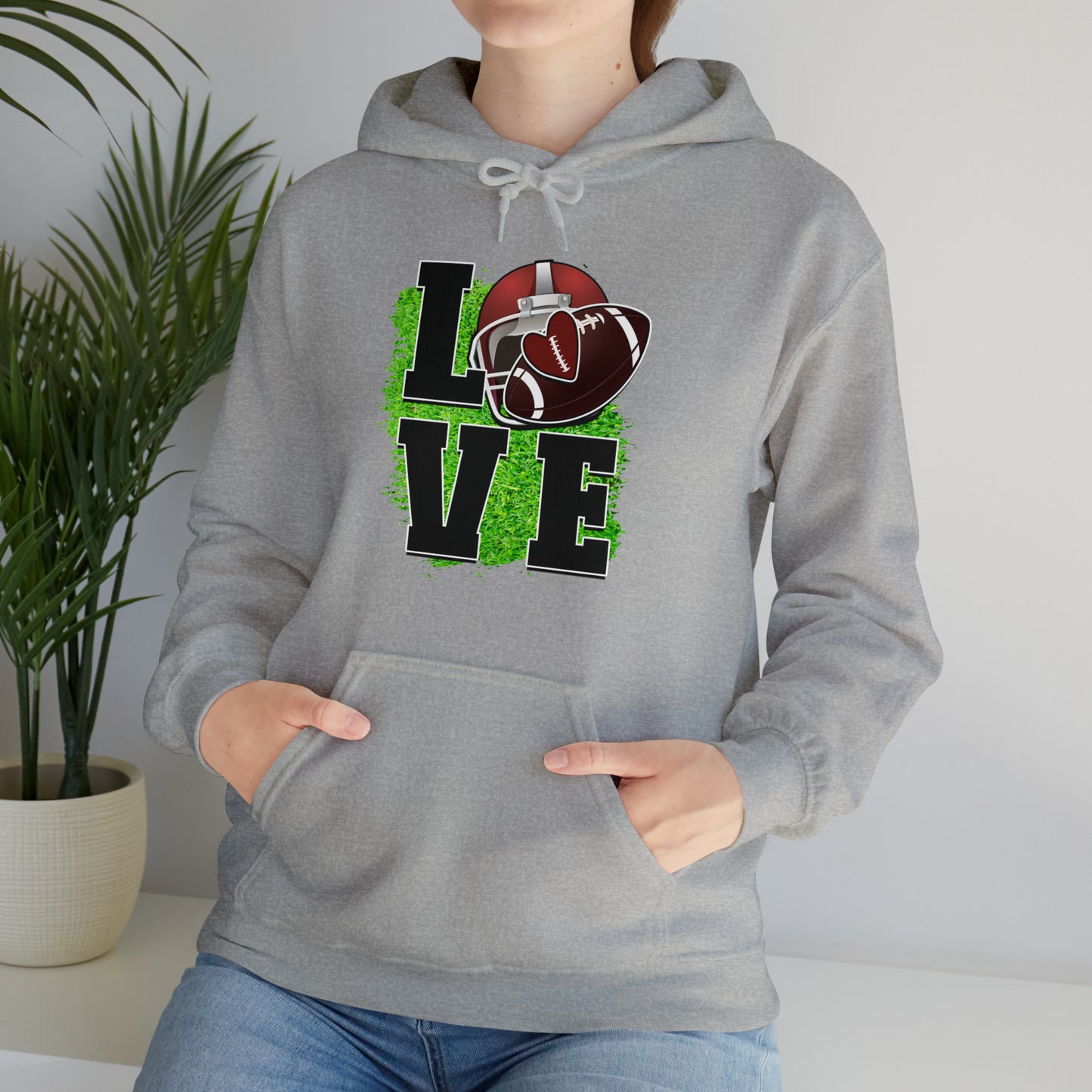 LOVE FOOTBALL- Unisex Heavy Blend™ Hooded Sweatshirt