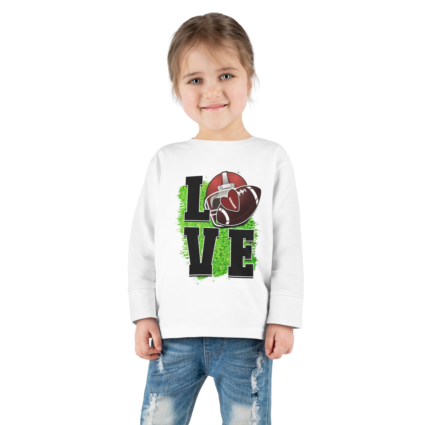 I love football-Toddler Long Sleeve Tee