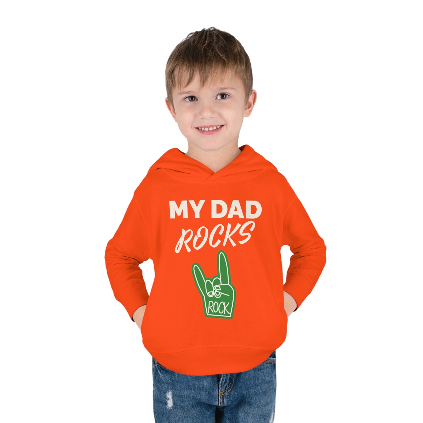 My dad rocks-Toddler Pullover Fleece Hoodie