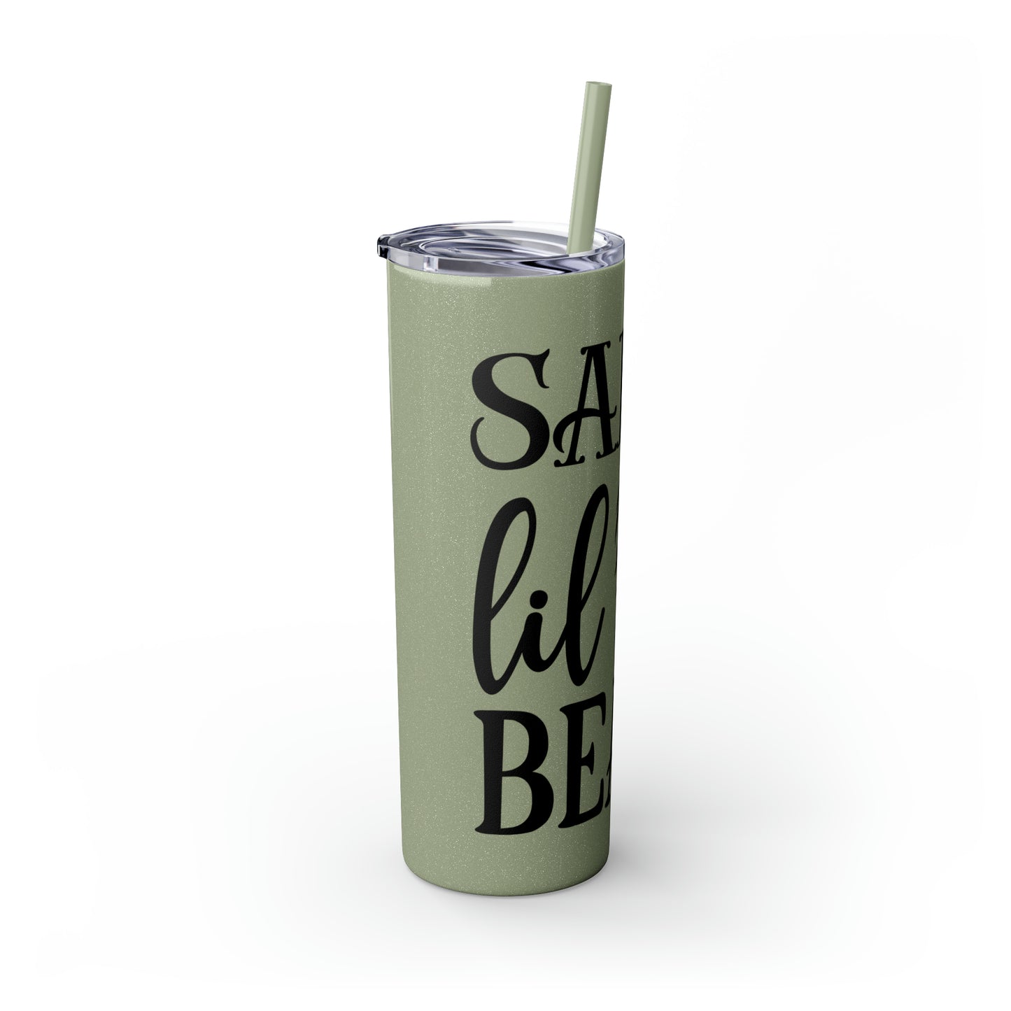 Salty lil beach-Skinny Tumbler with Straw, 20oz