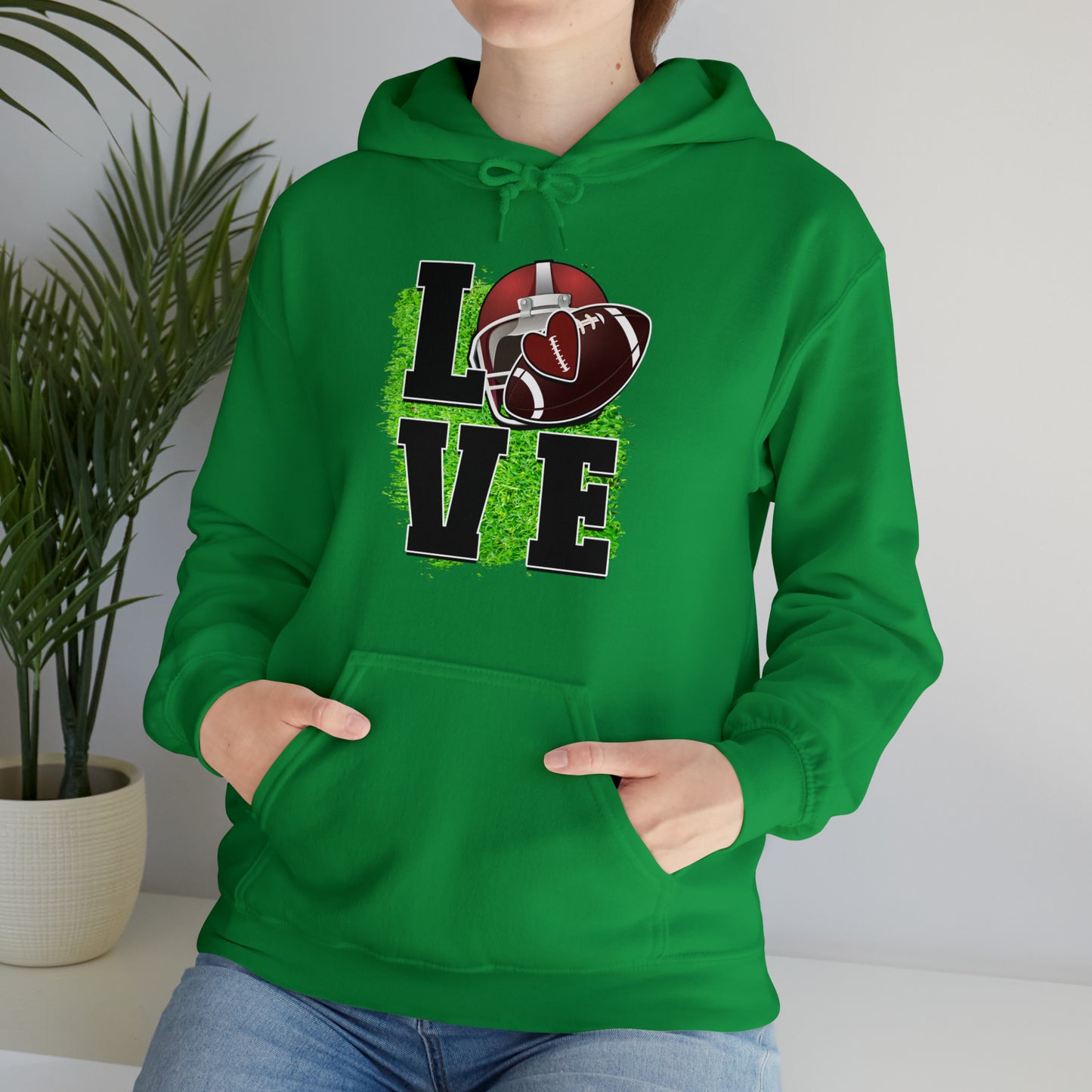 LOVE FOOTBALL- Unisex Heavy Blend™ Hooded Sweatshirt