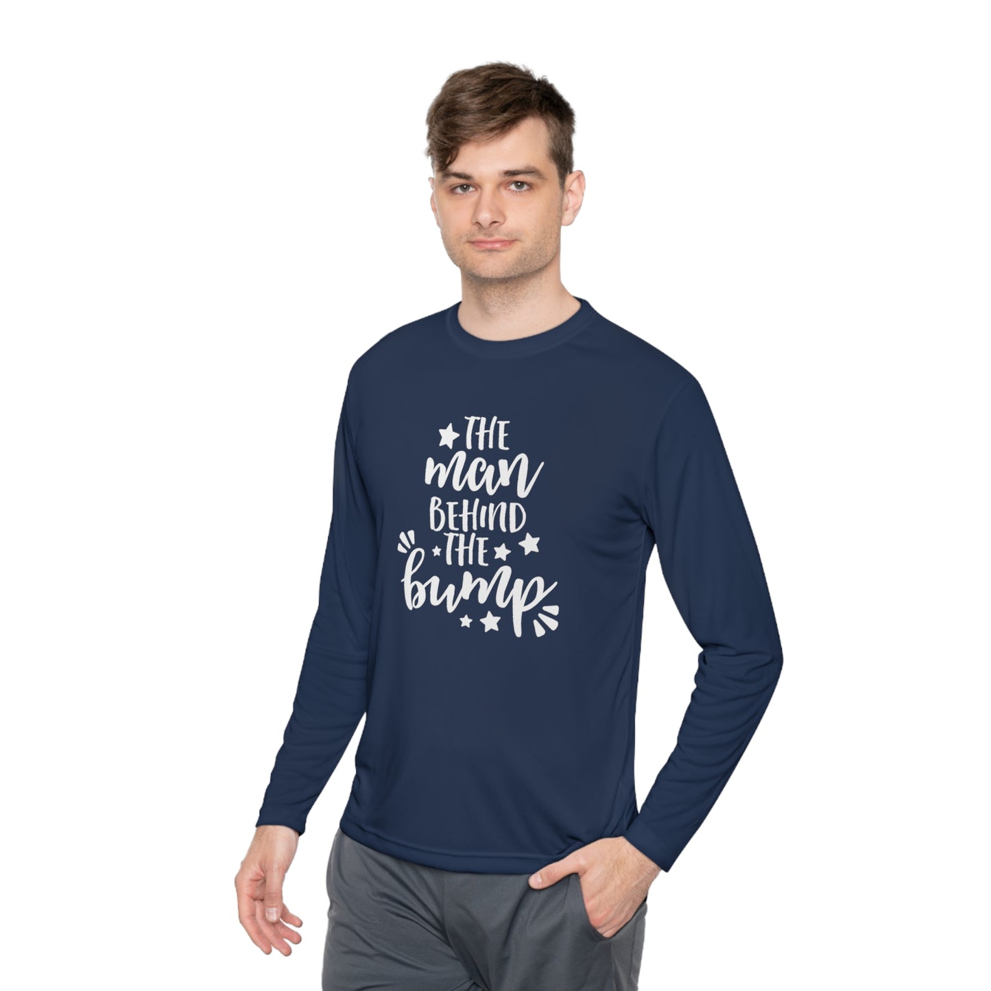 The man behind my bump- Unisex Lightweight Long Sleeve Tee