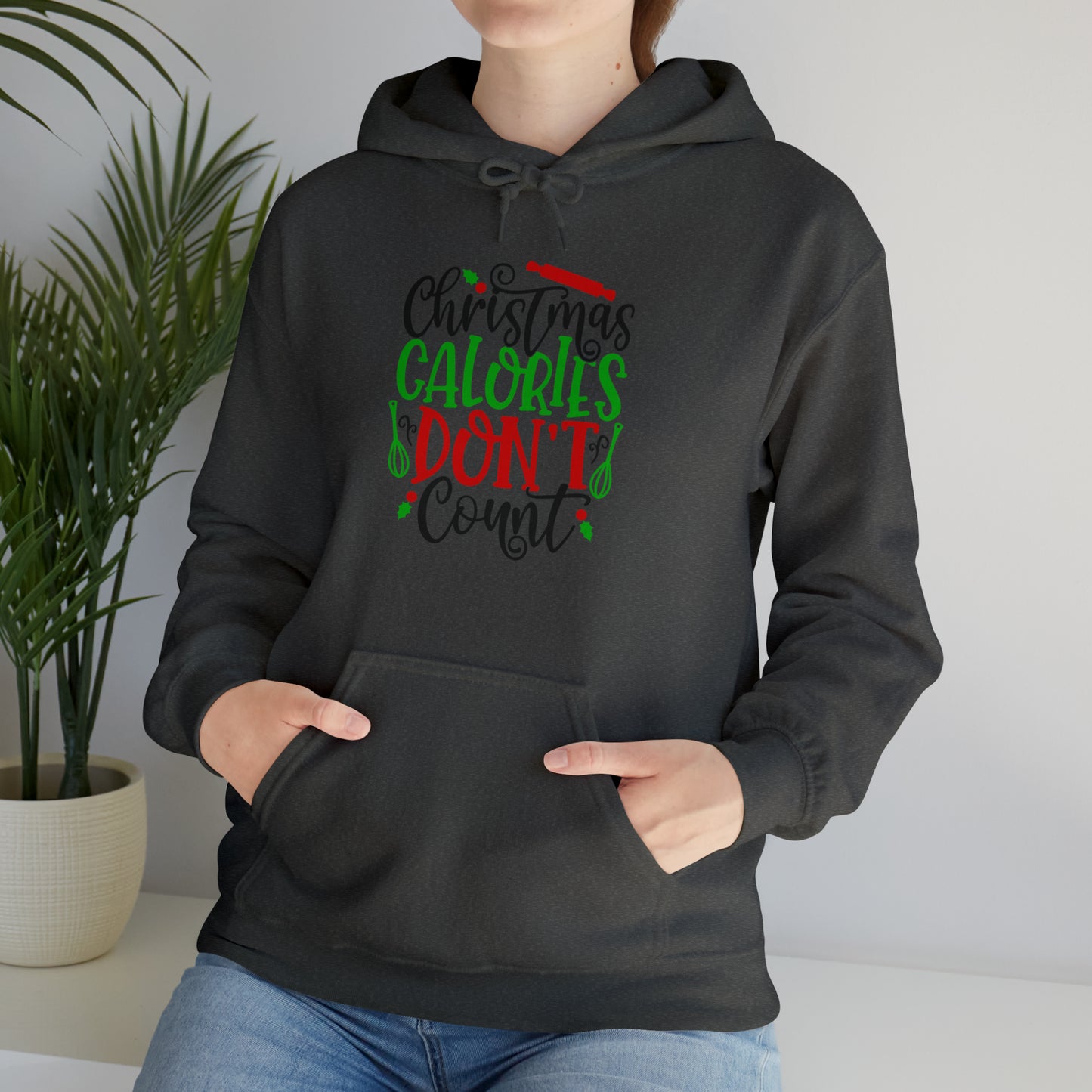 Christmas calories don't count- Unisex Heavy Blend™ Hooded Sweatshirt