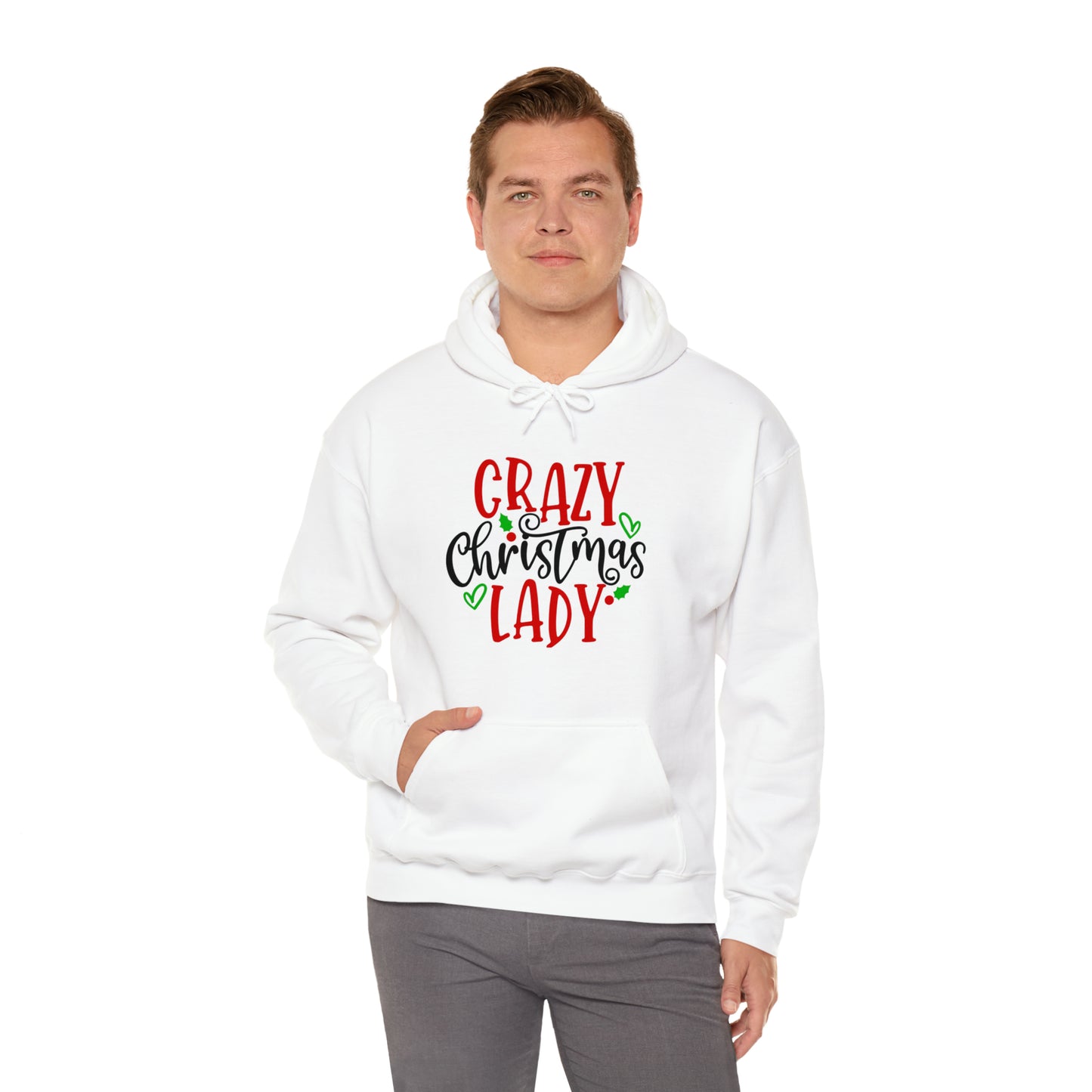 Crazy Christmas Lady - Unisex Heavy Blend™ Hooded Sweatshirt