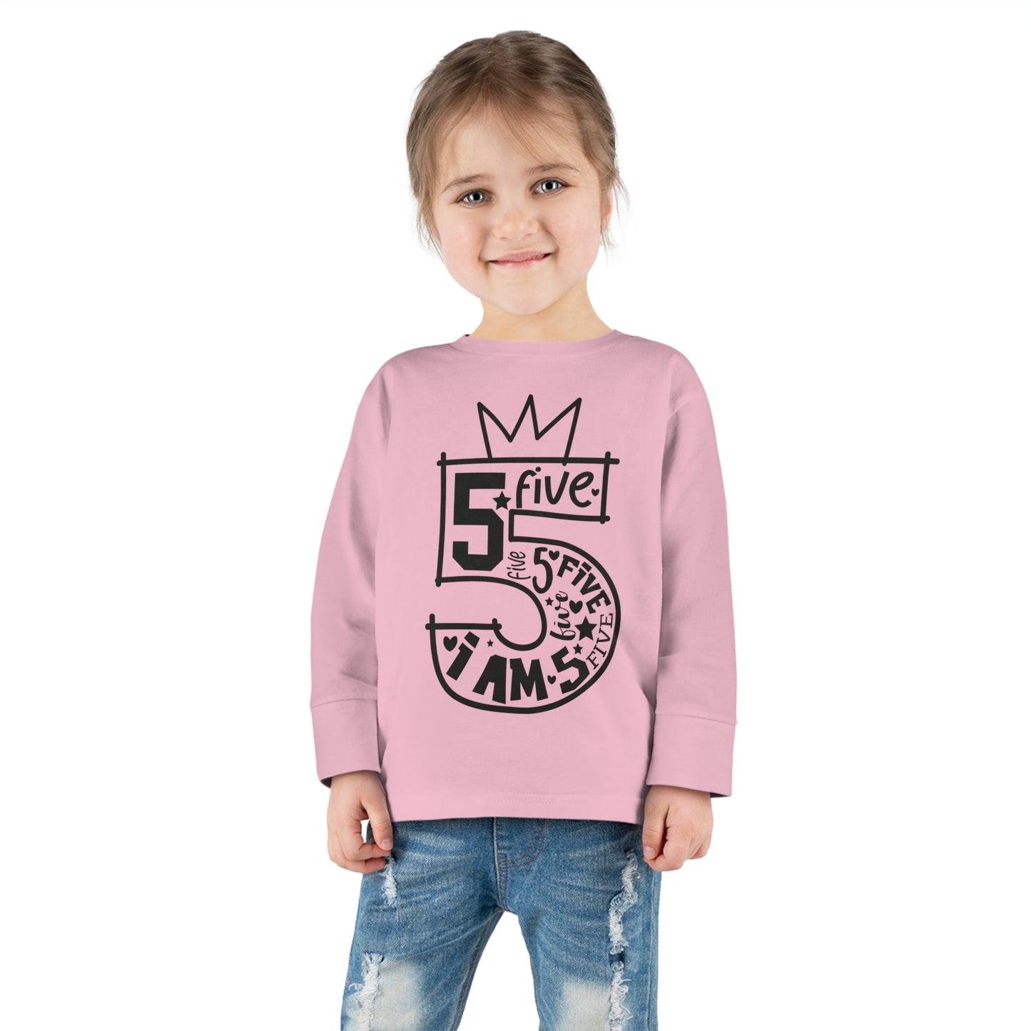 I'm five- Toddler Long Sleeve Tee