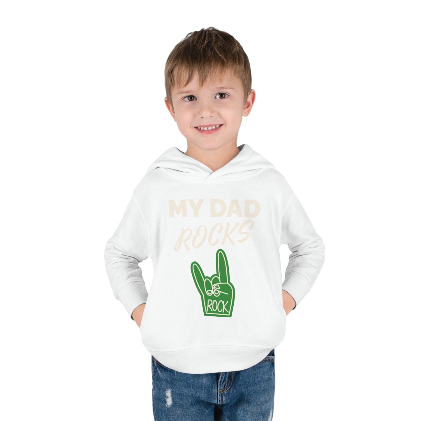 My dad rocks-Toddler Pullover Fleece Hoodie