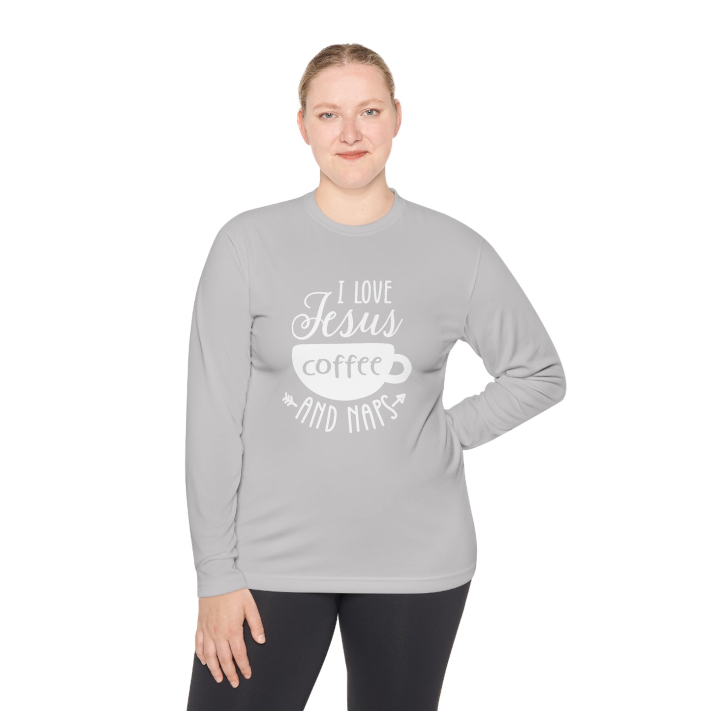 I love Jesus coffee and naps - Unisex Lightweight Long Sleeve Tee