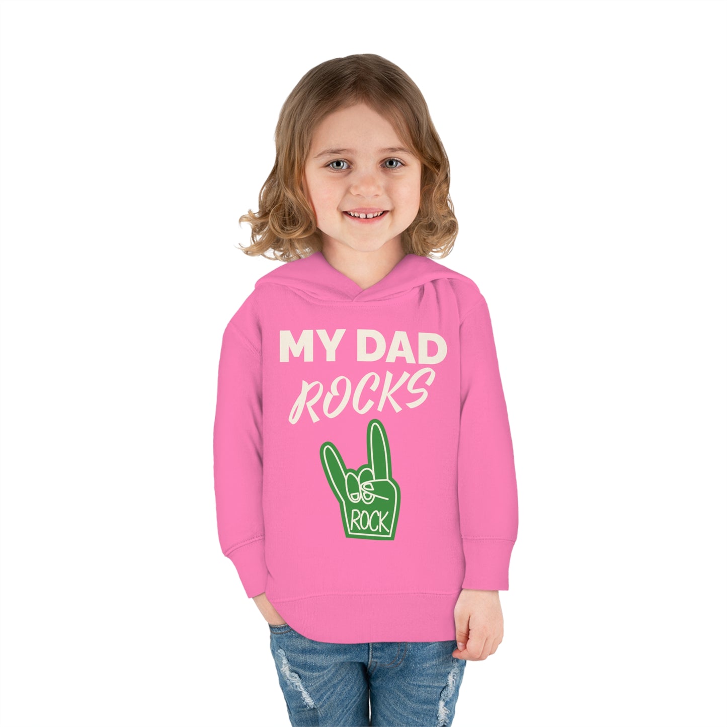 My dad rocks-Toddler Pullover Fleece Hoodie