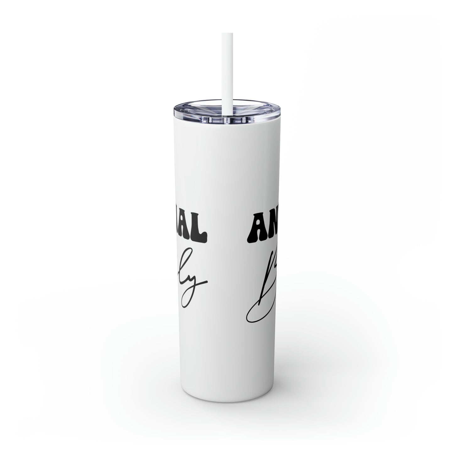 Anti-social butterfly-Skinny Tumbler with Straw, 20oz