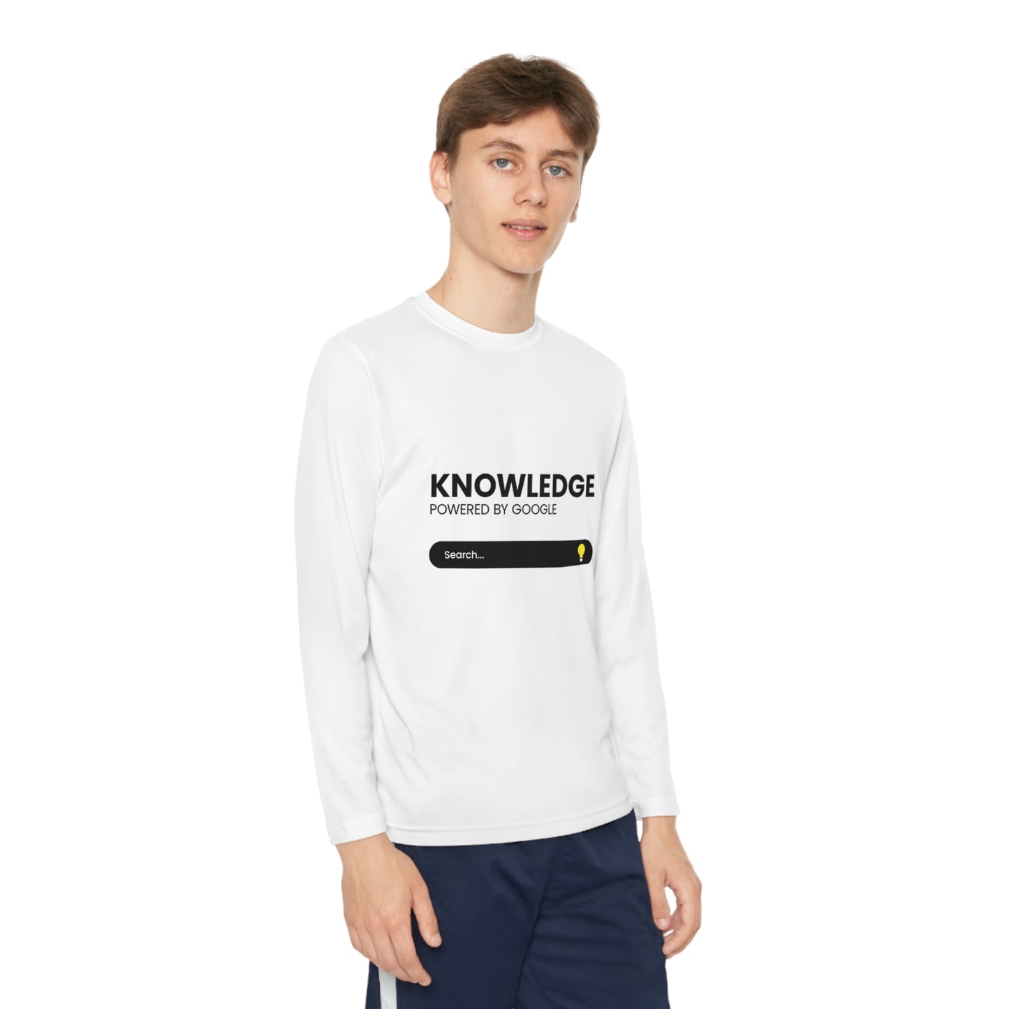 Powered by Google-Youth Long Sleeve Competitor Tee