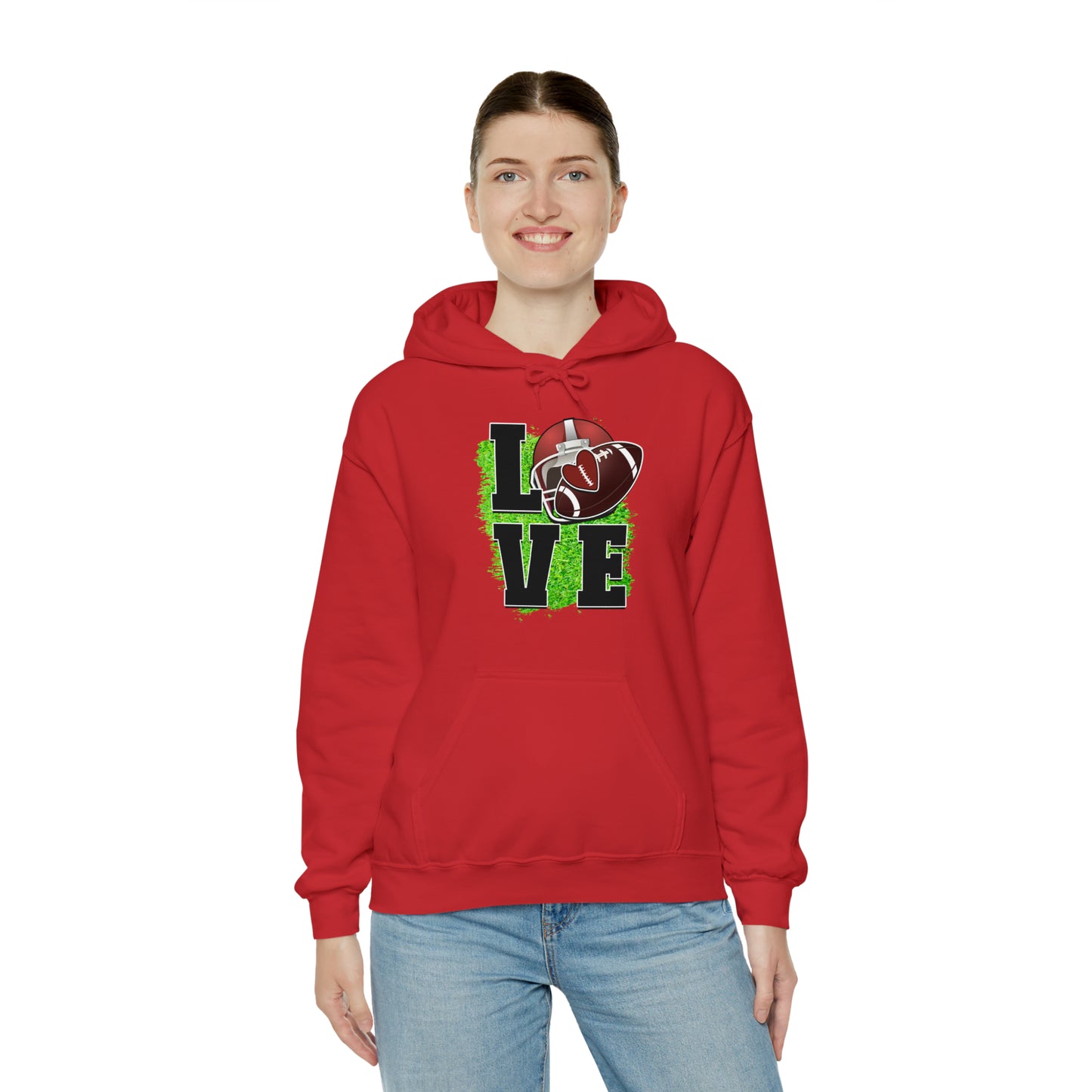 LOVE FOOTBALL- Unisex Heavy Blend™ Hooded Sweatshirt