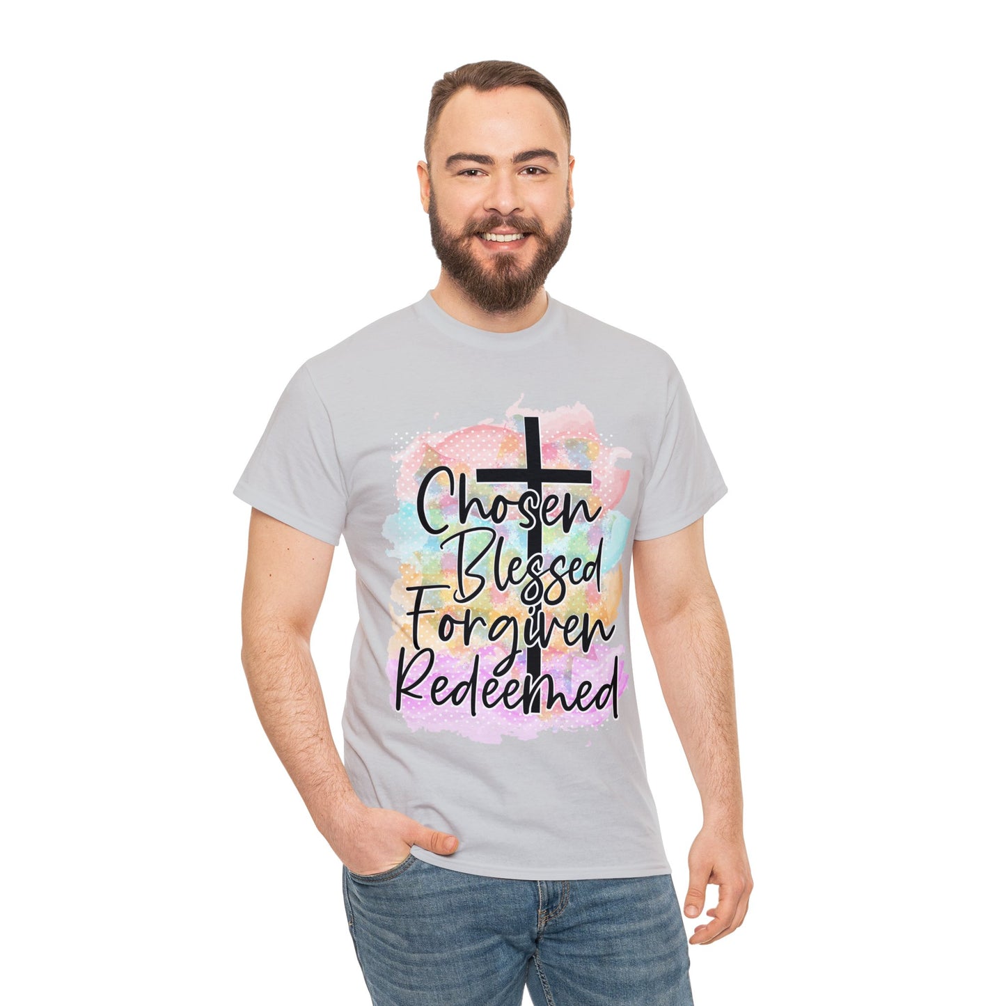 Chosen Blessed forgiven- Unisex Heavy Cotton Tee