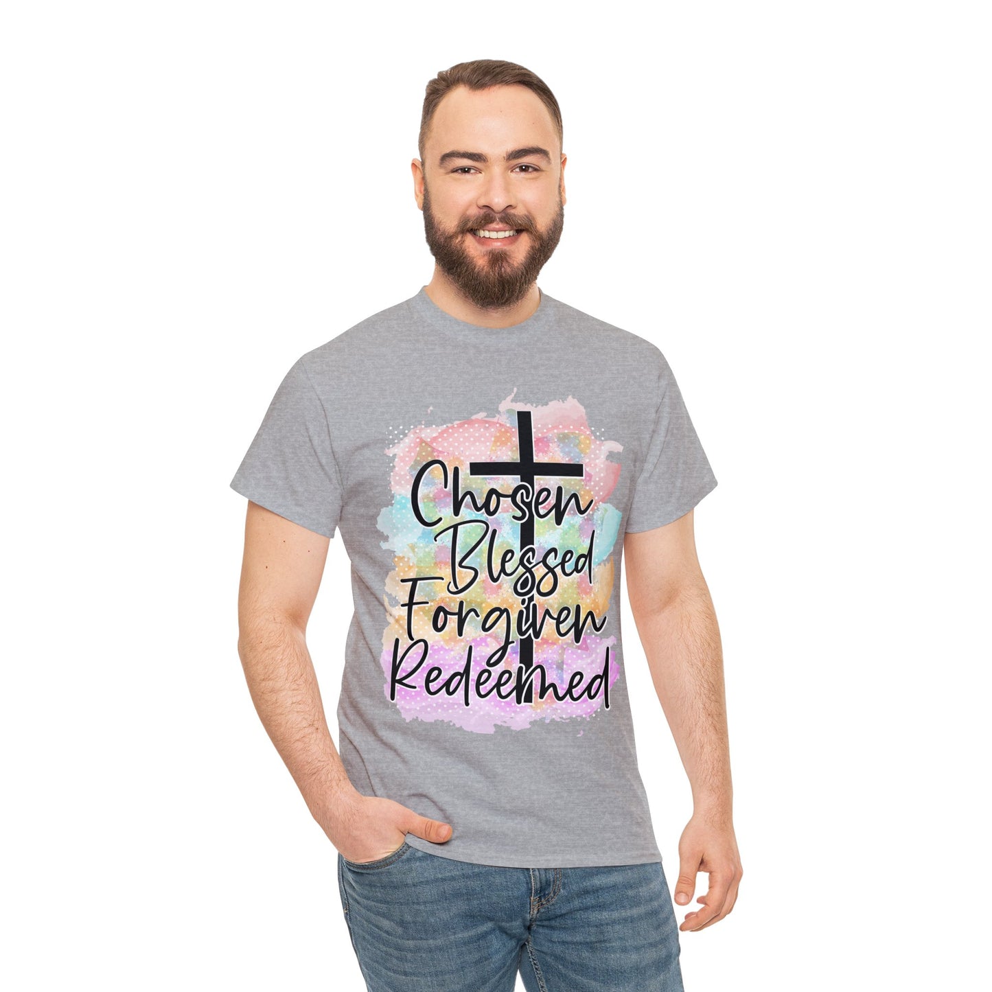 Chosen Blessed forgiven- Unisex Heavy Cotton Tee