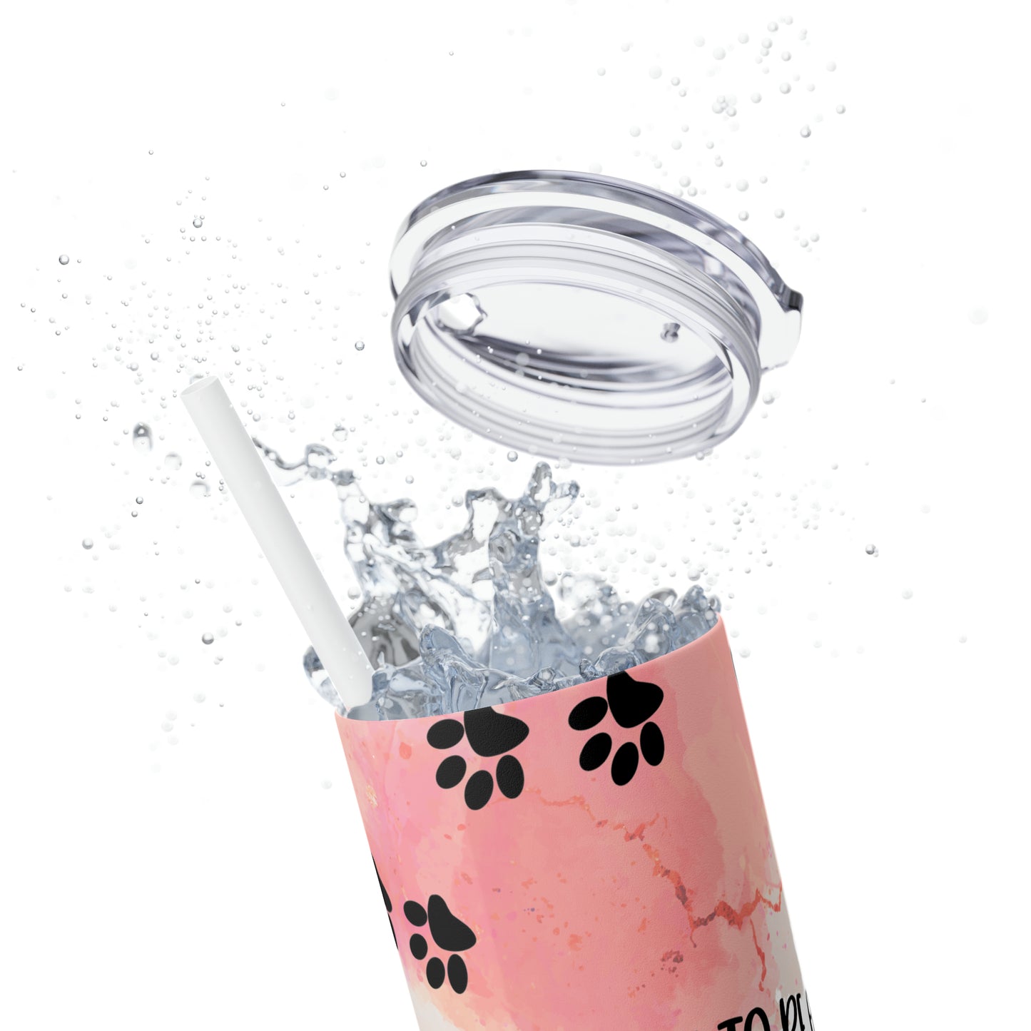 Dog mom-Skinny Tumbler with Straw, 20oz