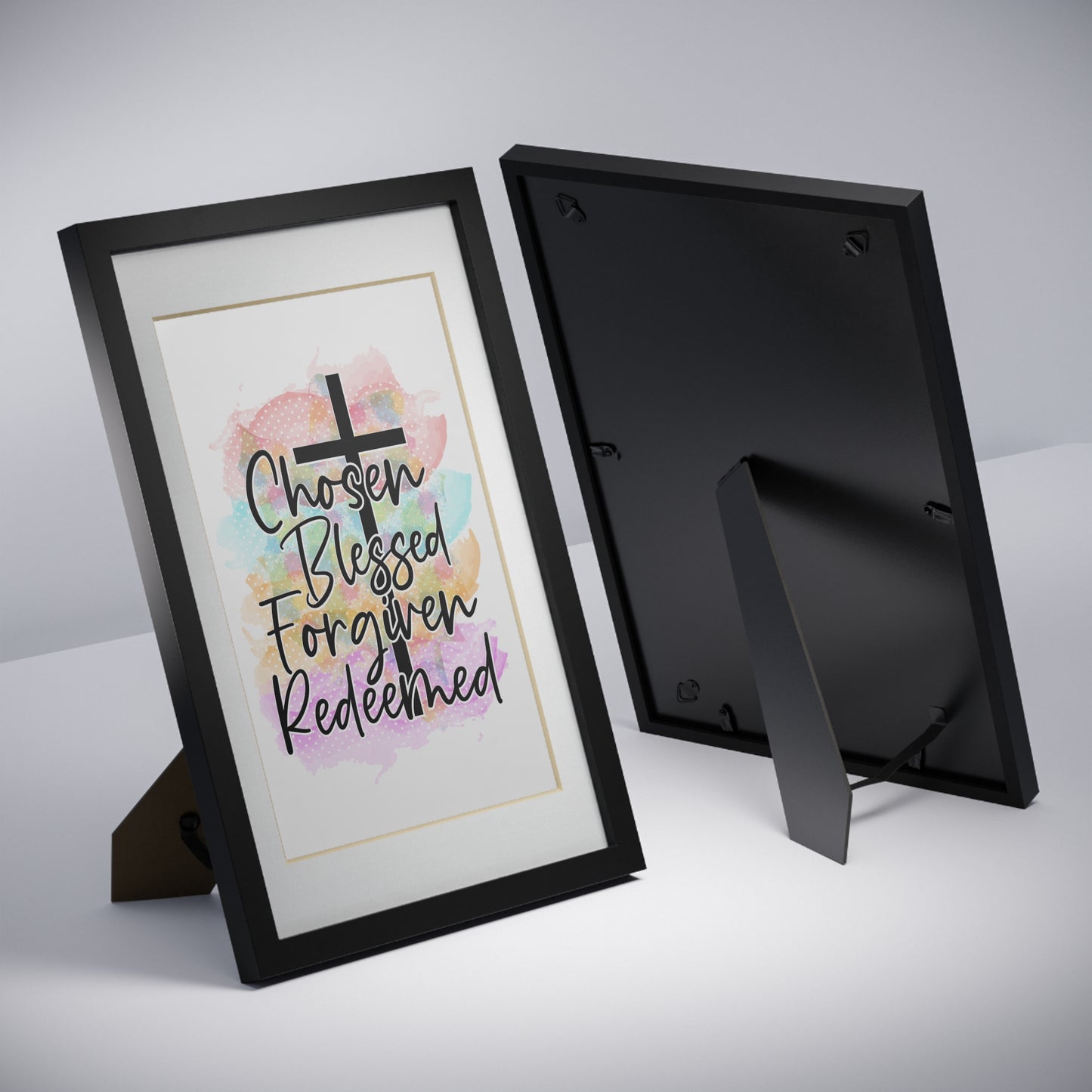 Chosen Blessed Forgiven- Framed Posters, Black