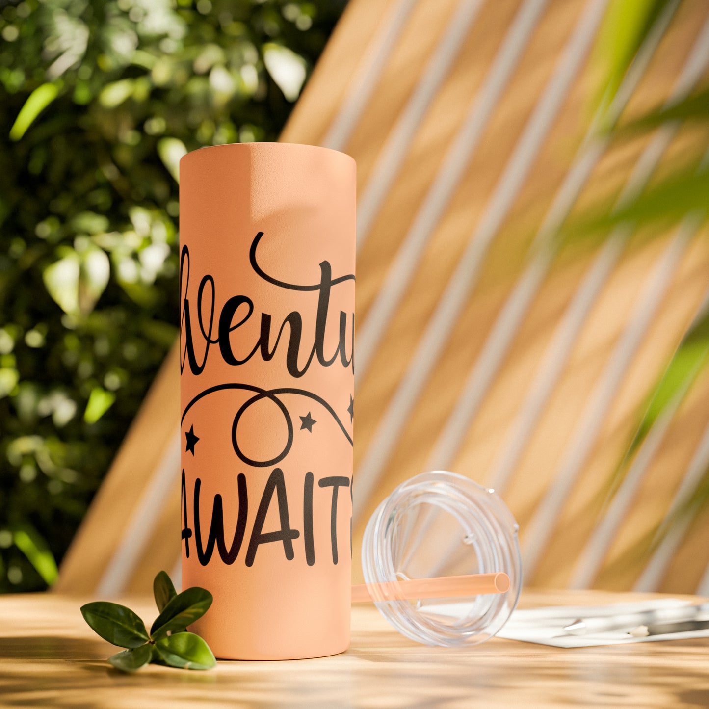 Adventure Awaits- Skinny Tumbler with Straw, 20oz