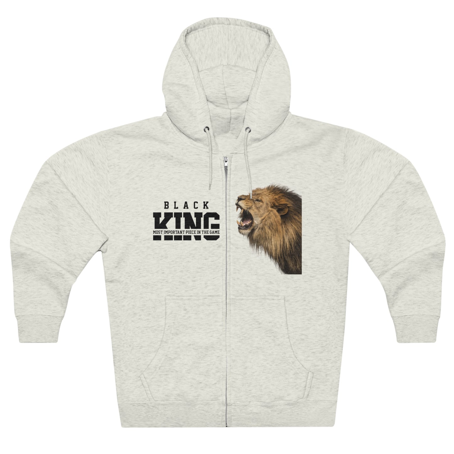 BLACK KING-LION-Unisex Premium Full Zip Hoodie