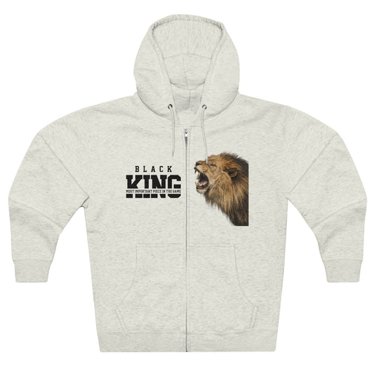 BLACK KING-LION-Unisex Premium Full Zip Hoodie