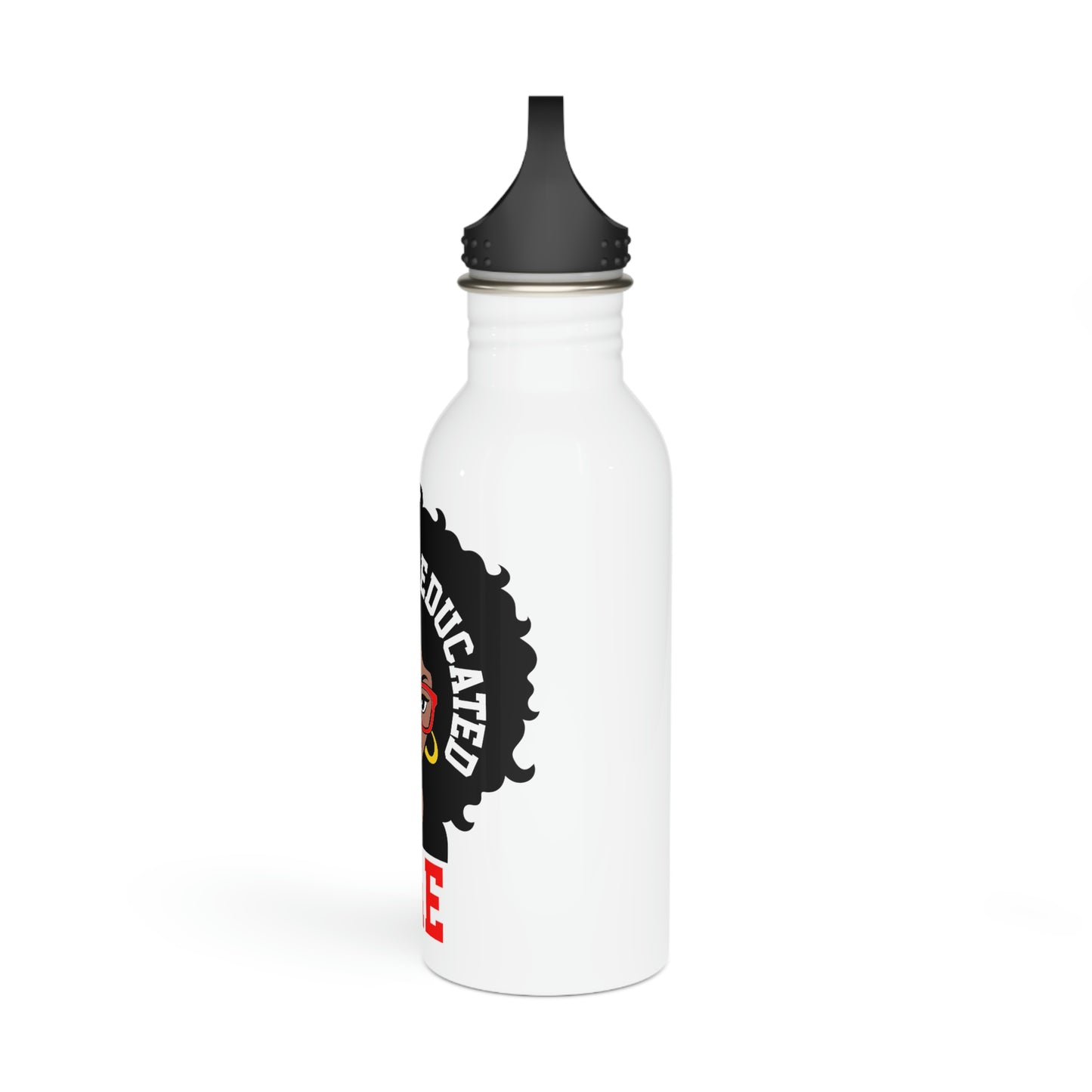 Black and Educated Stainless Steel Water Bottle