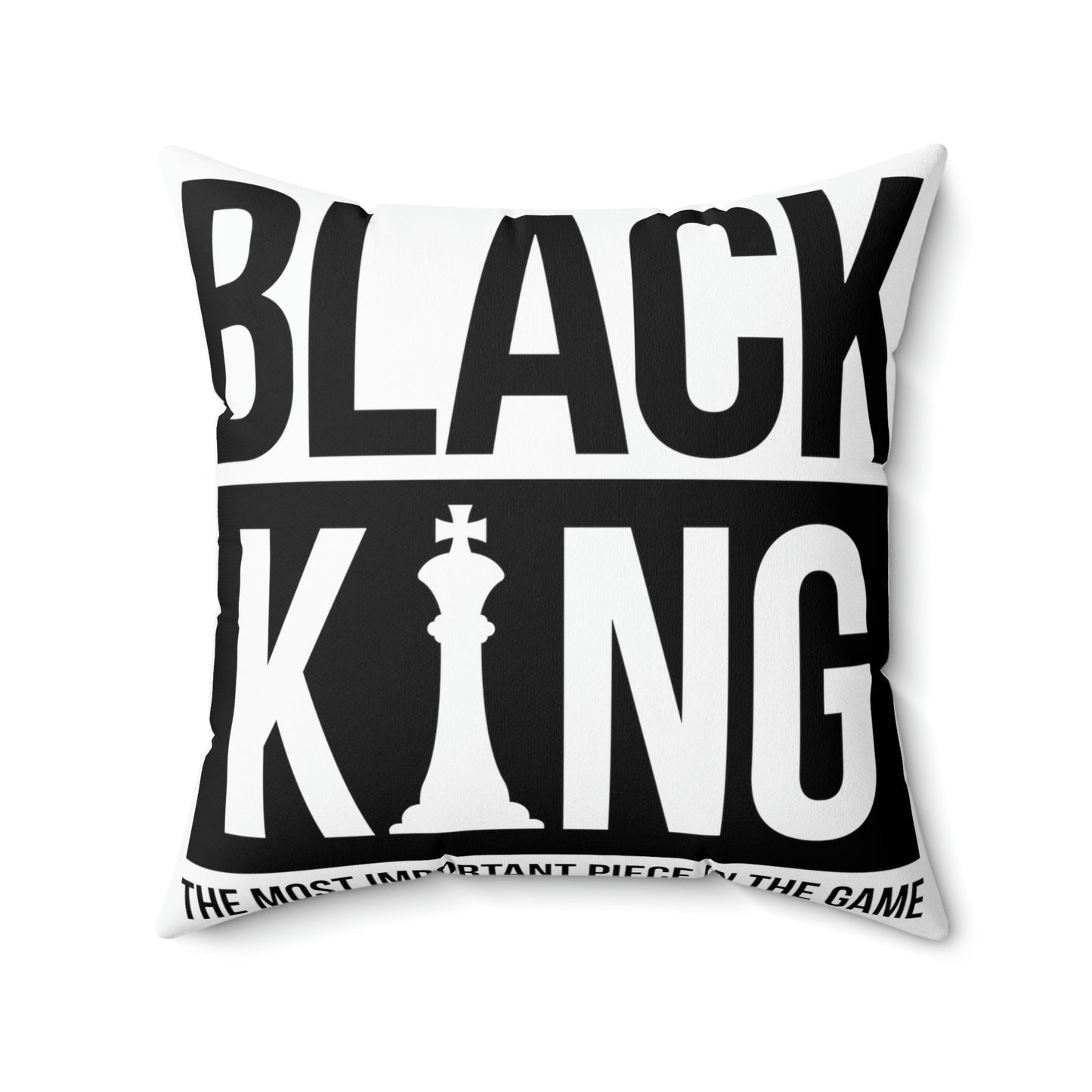 Black King Chess- Spun Polyester Square Pillow