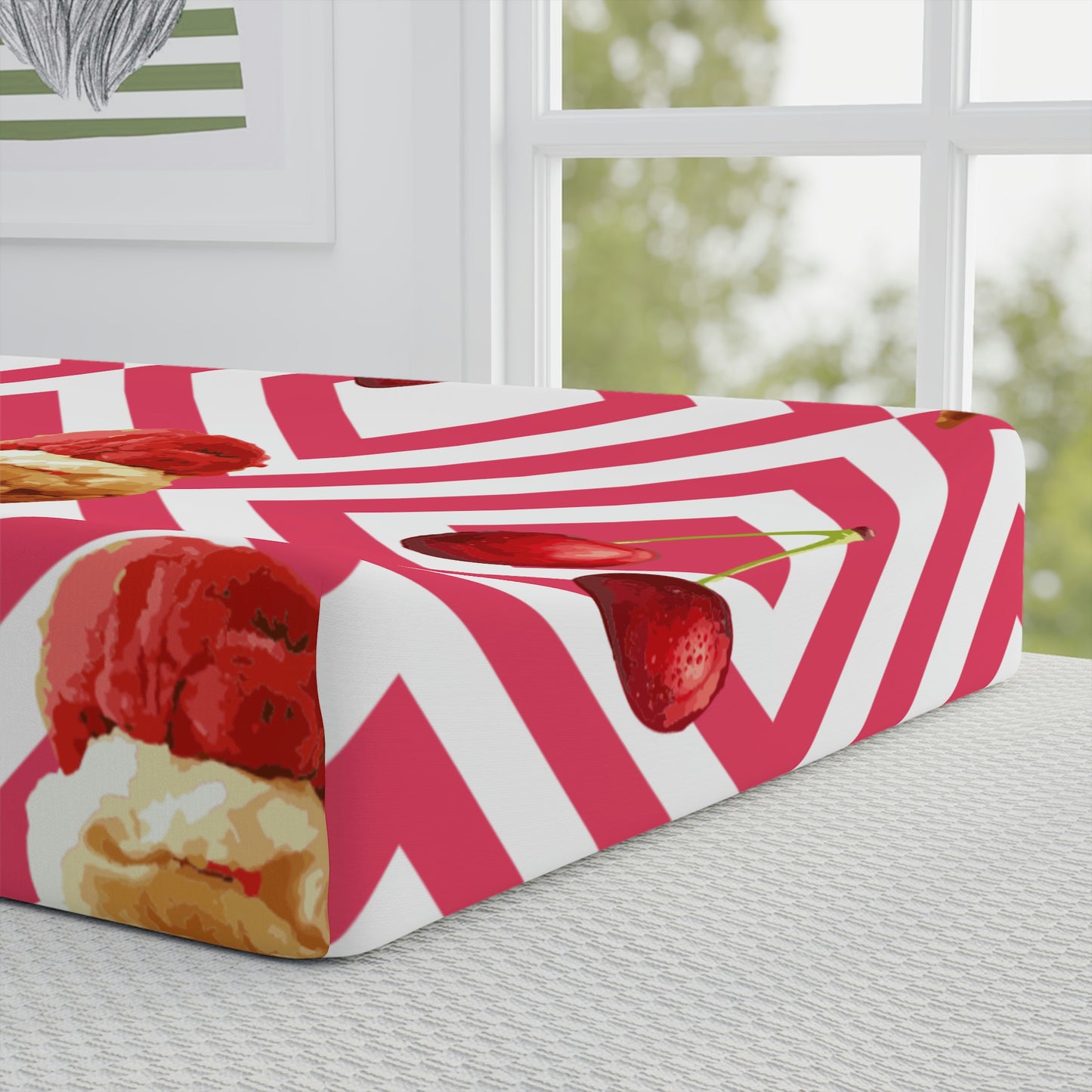 Cherry Ice Cream - Baby Changing Pad Cover