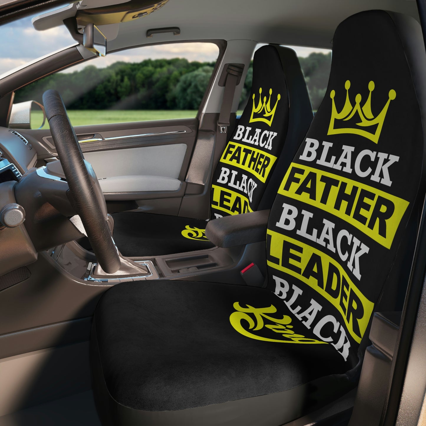 Black King- Polyester Car Seat Covers