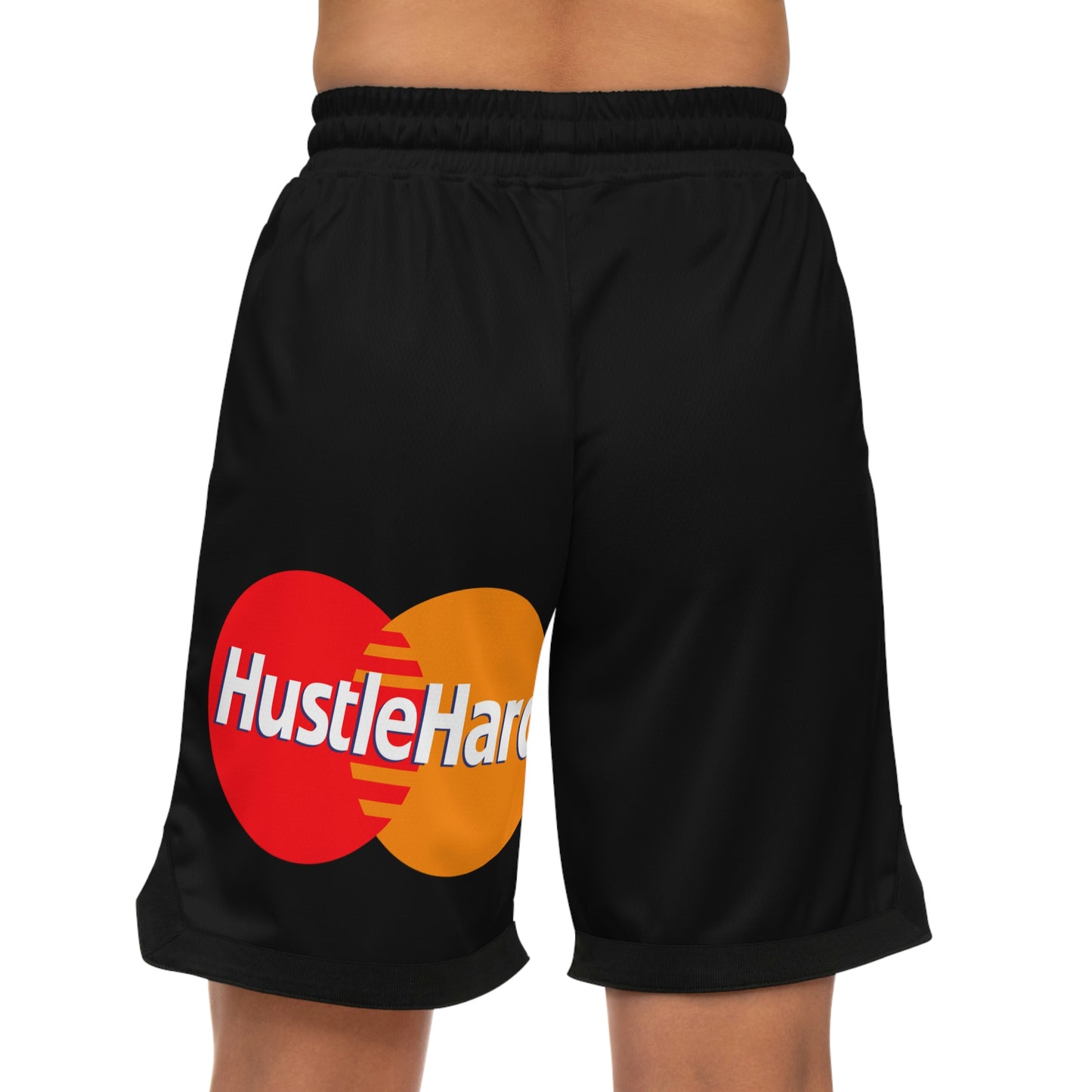 Hustle Hard- Mens-Basketball Rib Shorts (AOP)