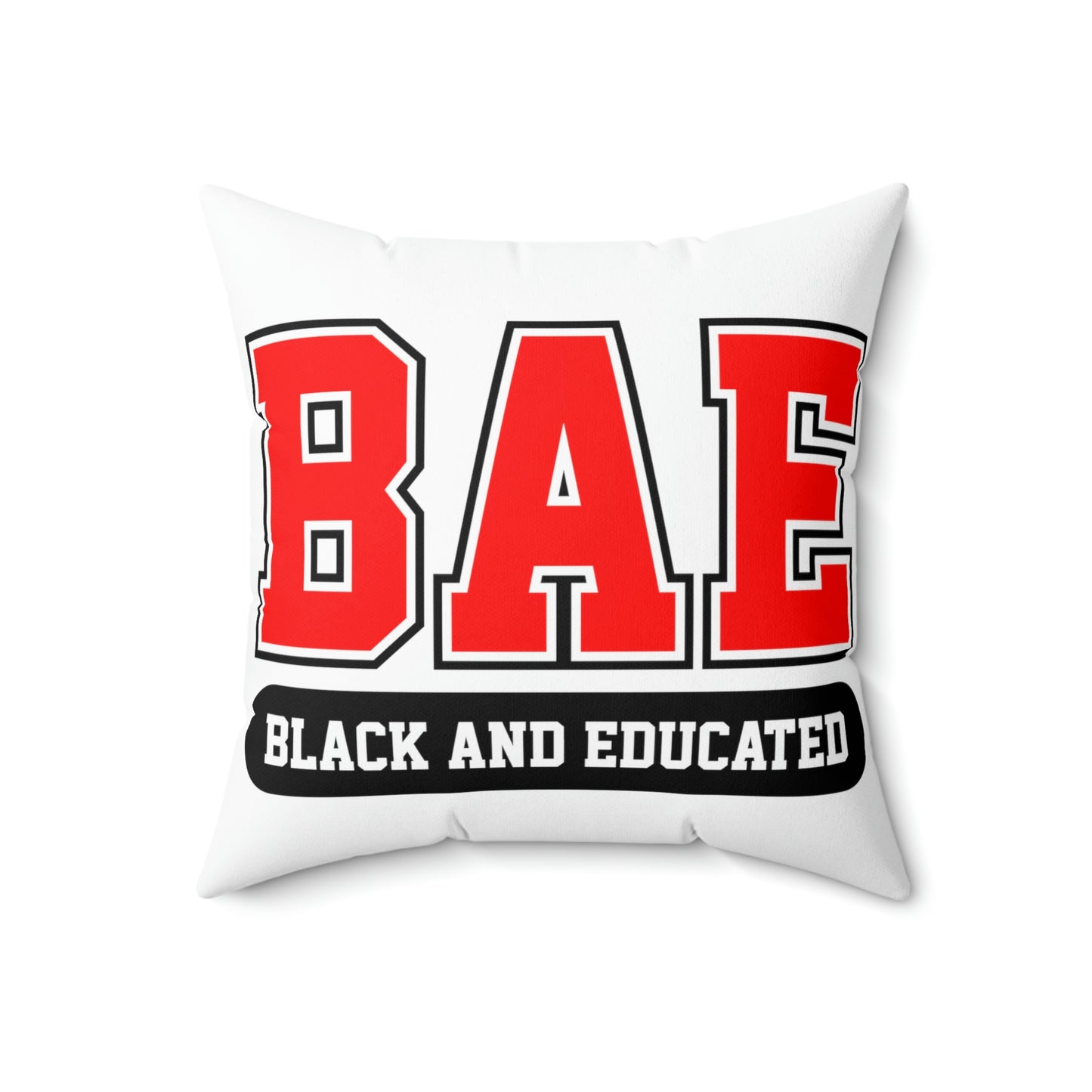 Bae-Black and educated-Spun Polyester Square Pillow