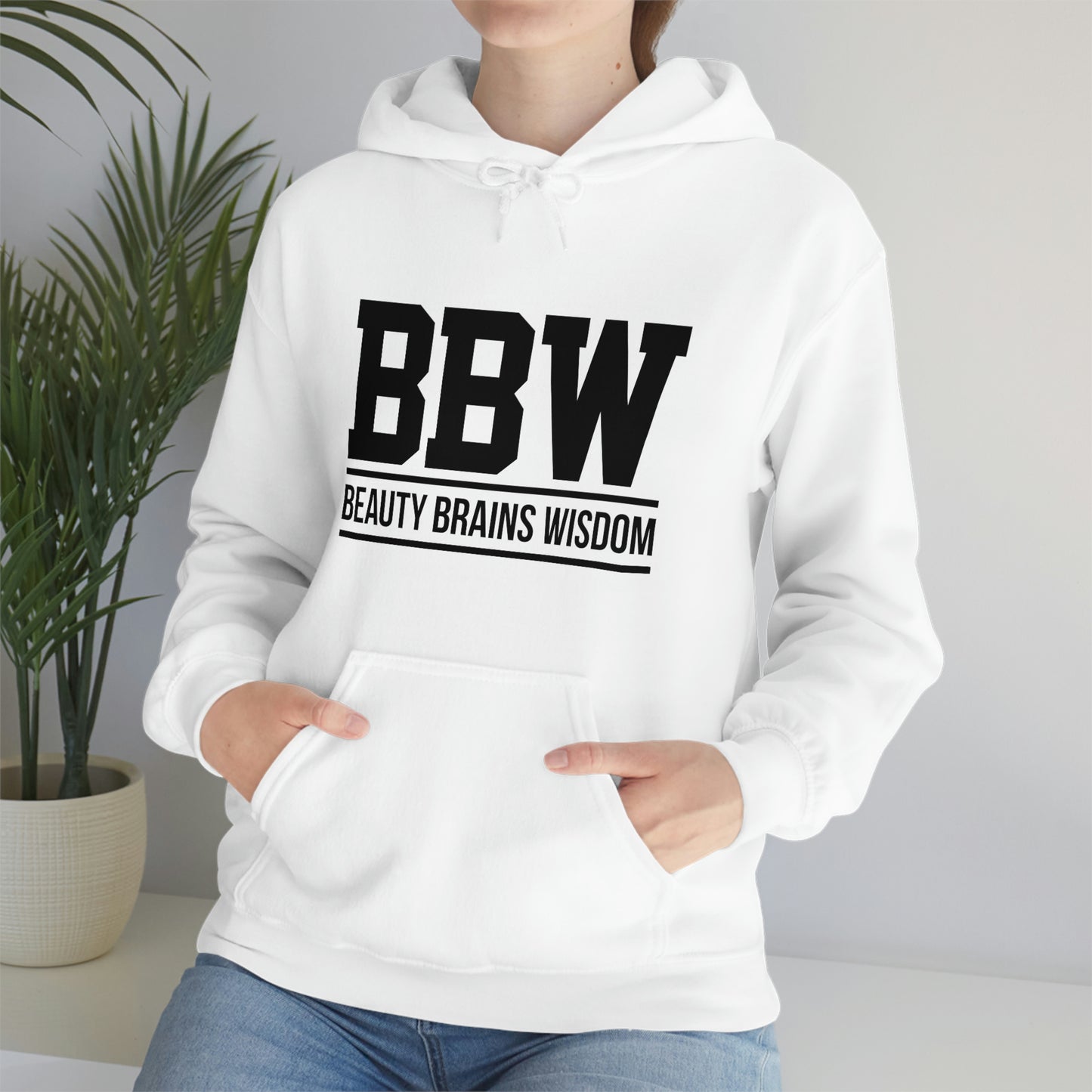 BBW- Brains Beauty Wisdom-Ladies -Heavy Blend Hooded Sweatshirt