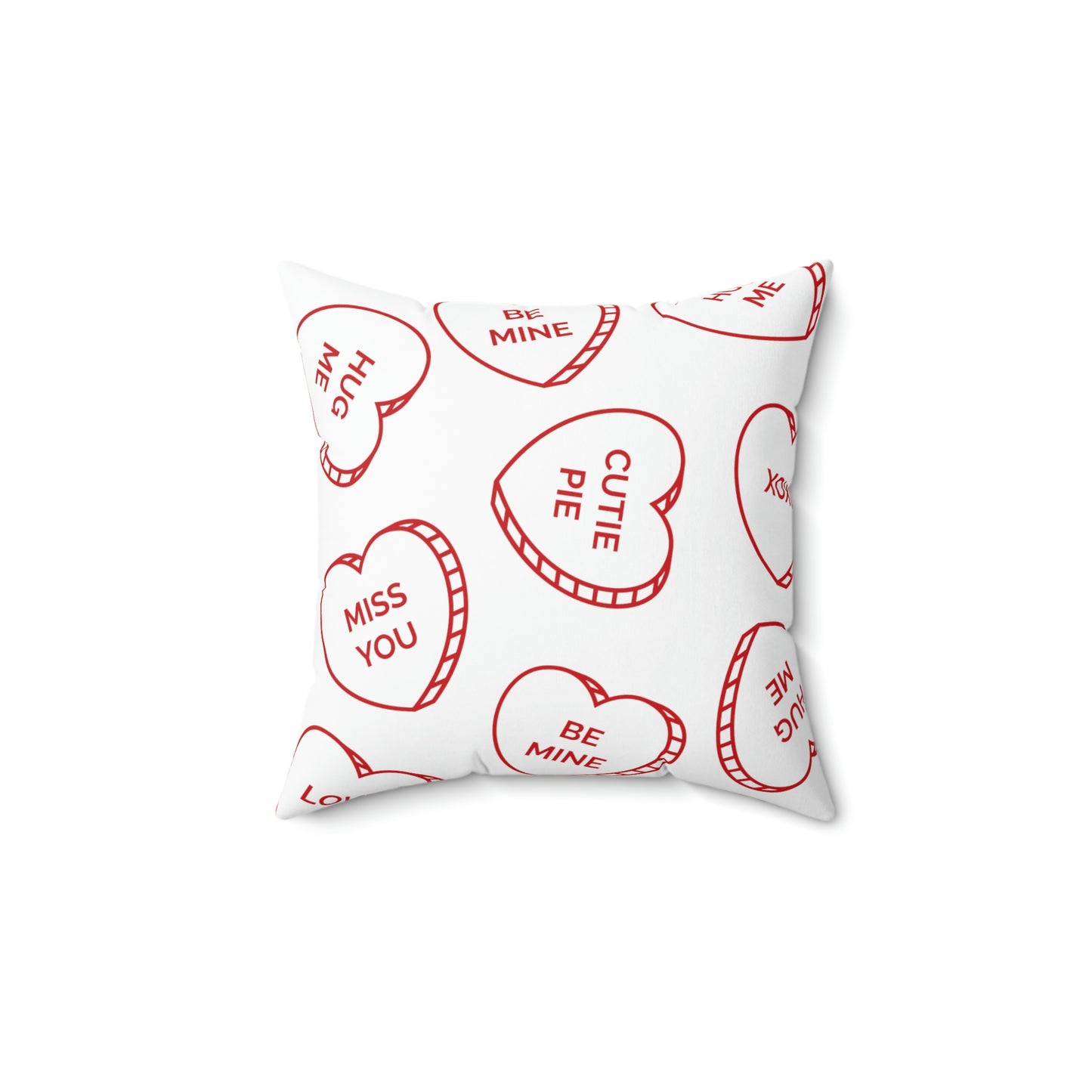 Valentines Hearts-Spun Polyester Square Pillow