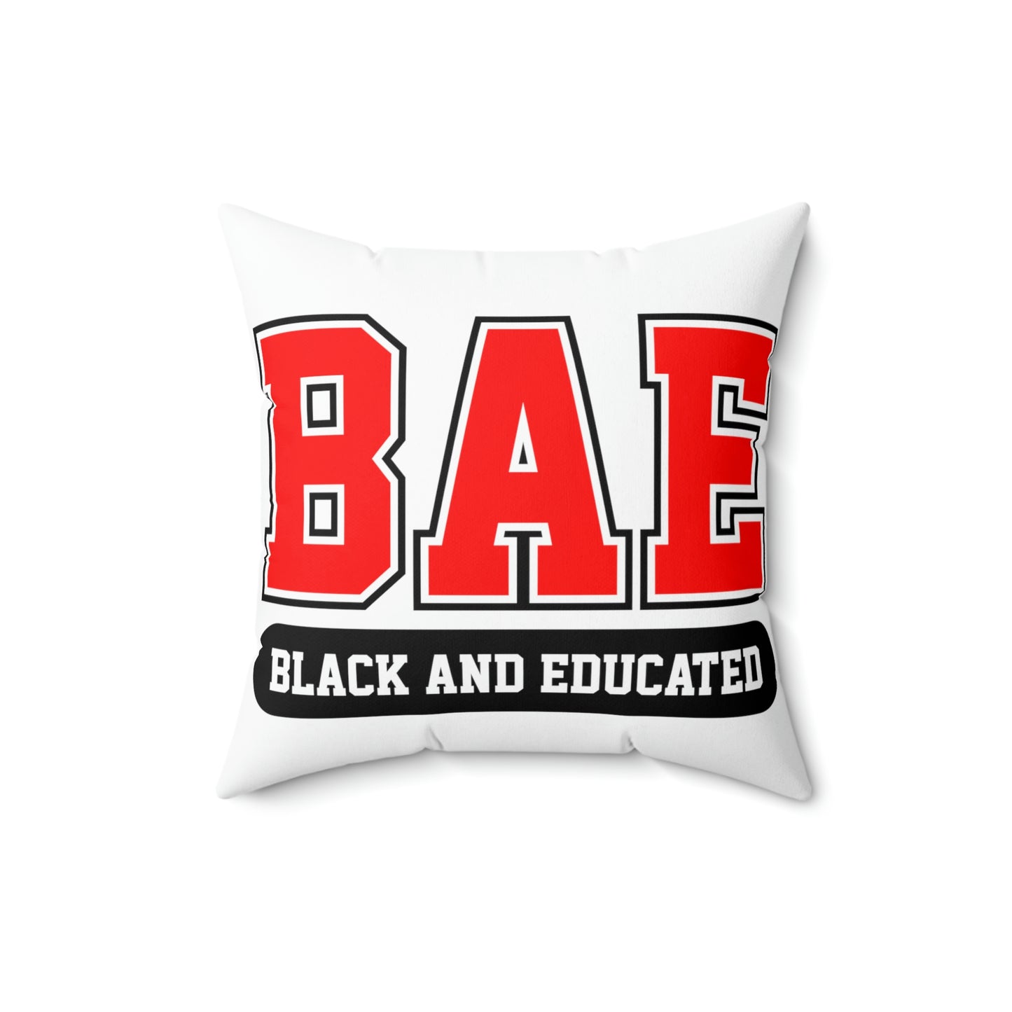 Bae-Black and educated-Spun Polyester Square Pillow