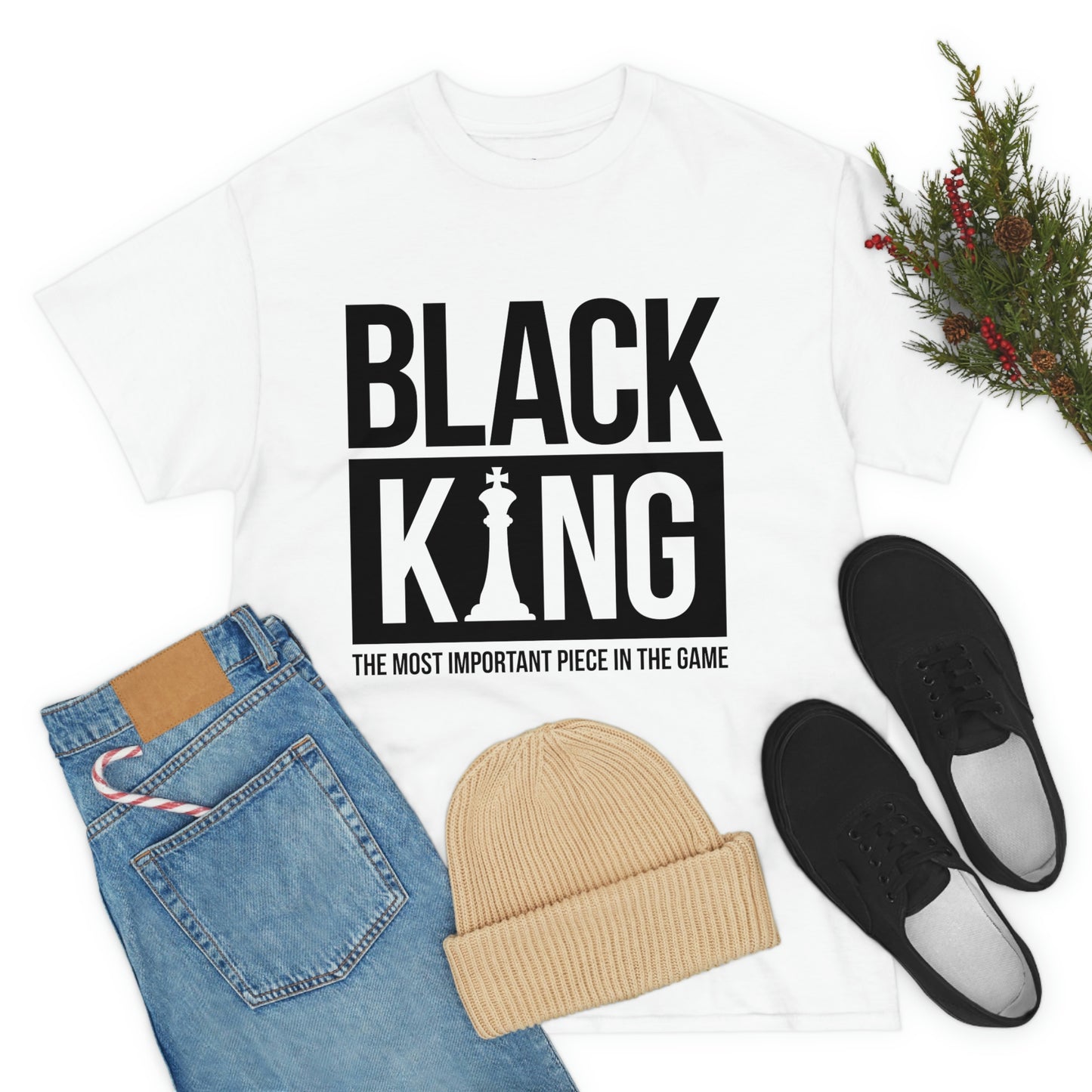 Black King-Chess-Unisex Heavy Cotton Tee