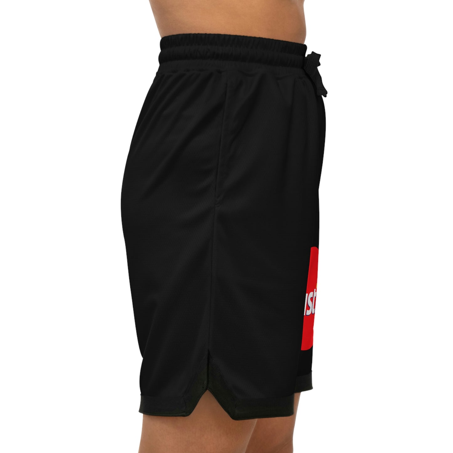 Hustle Hard- Mens-Basketball Rib Shorts (AOP)