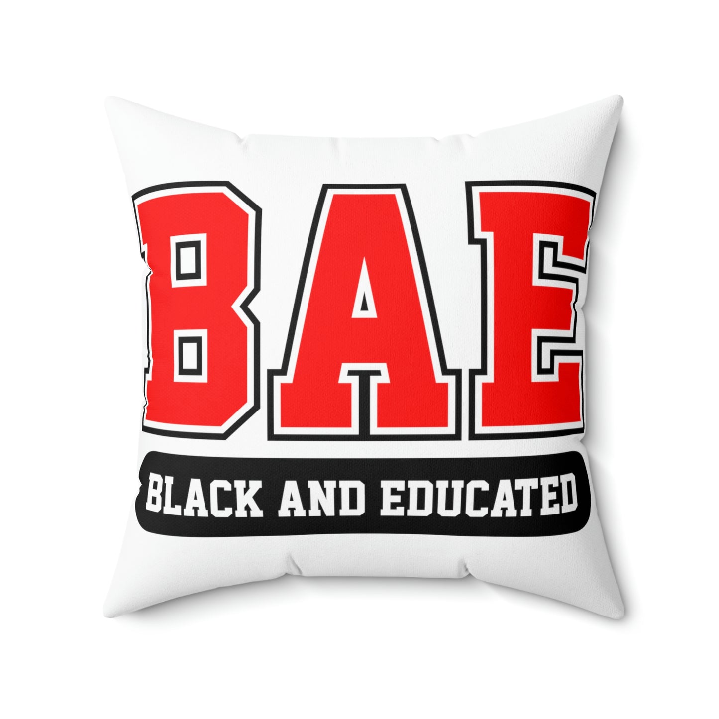 Bae-Black and educated-Spun Polyester Square Pillow