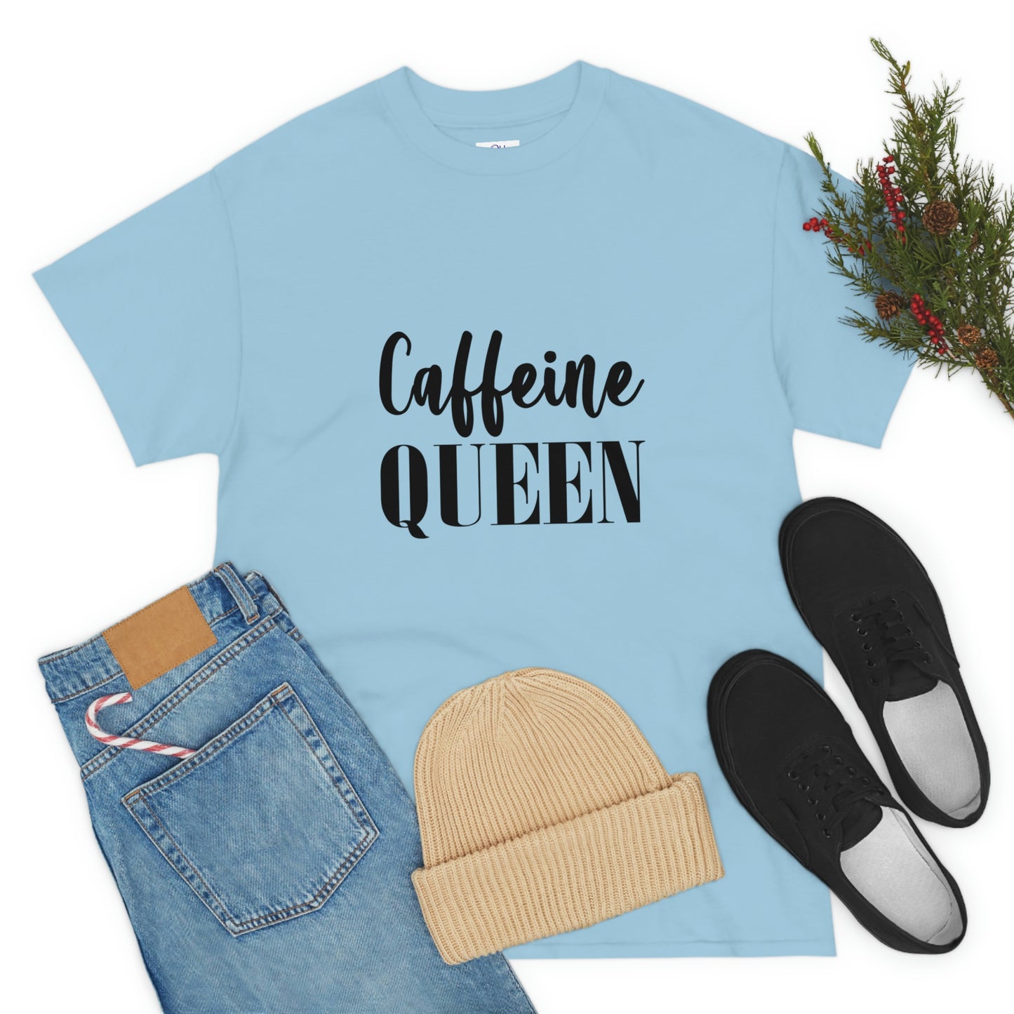 Caffeine Queen, Unisex Heavy Cotton Tee